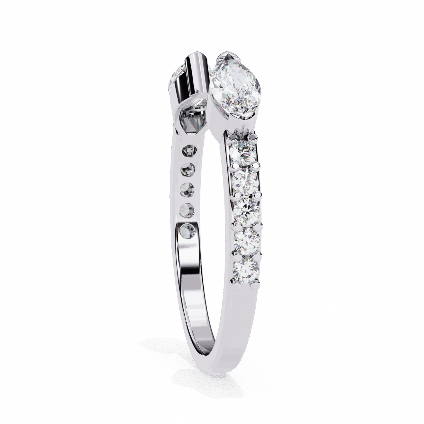 0.5 Carat Marquise and Round Timeless Wedding Band in Moissanite | House of Estara