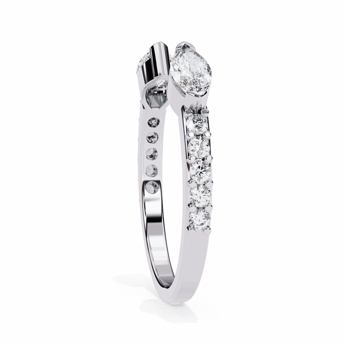 0.5 Carat Marquise and Round Timeless Wedding Band in Moissanite | House of Estara
