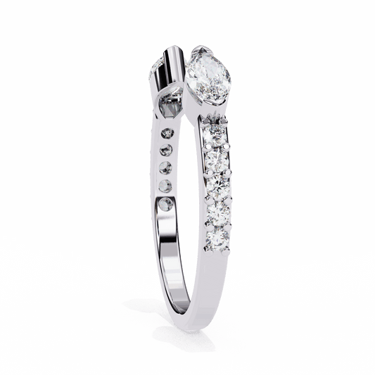 0.5 Carat Marquise and Round Timeless Wedding Band in Moissanite | House of Estara