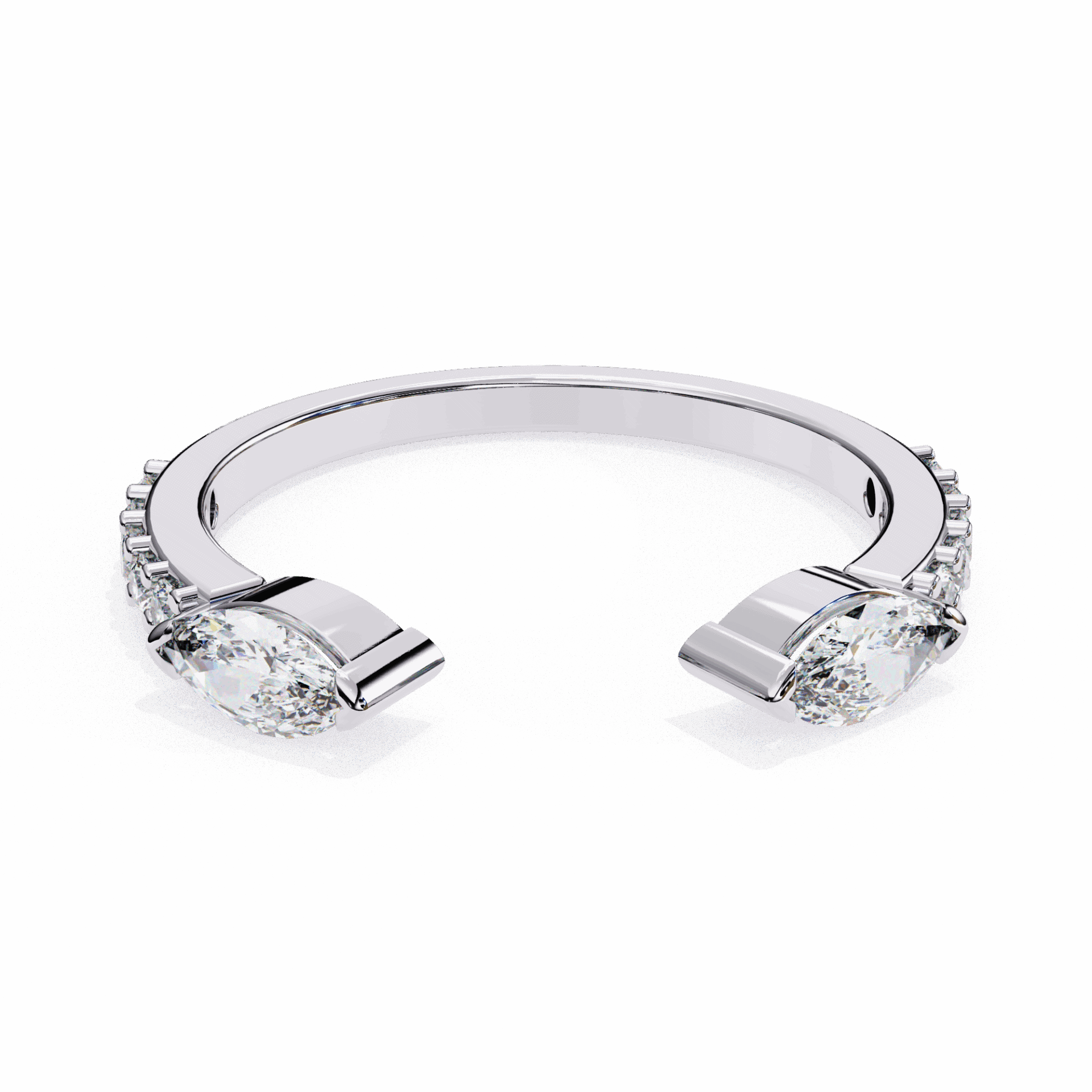 0.5 Carat Marquise and Round Timeless Wedding Band in Moissanite | House of Estara