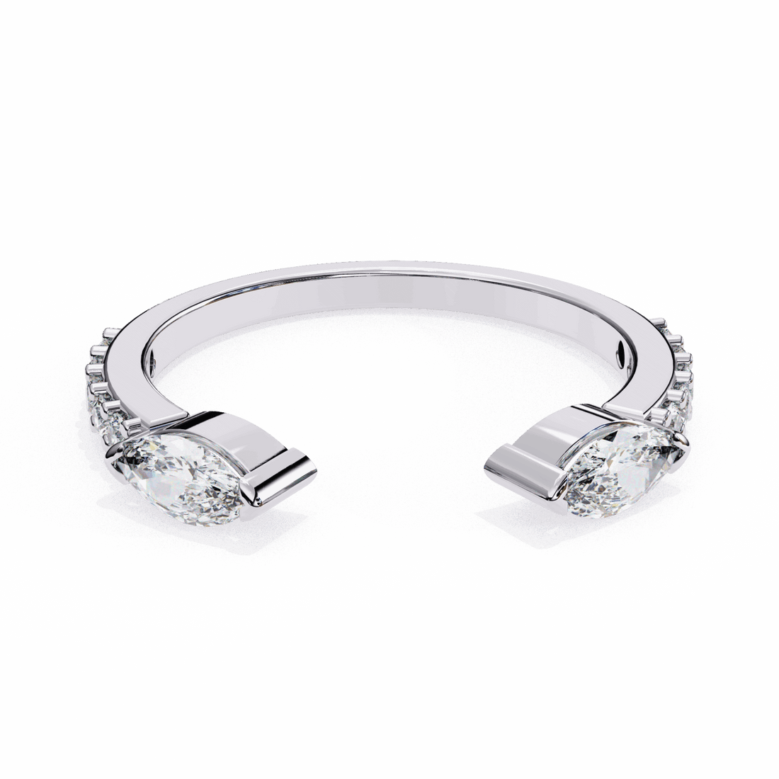 0.5 Carat Marquise and Round Timeless Wedding Band in Moissanite | House of Estara