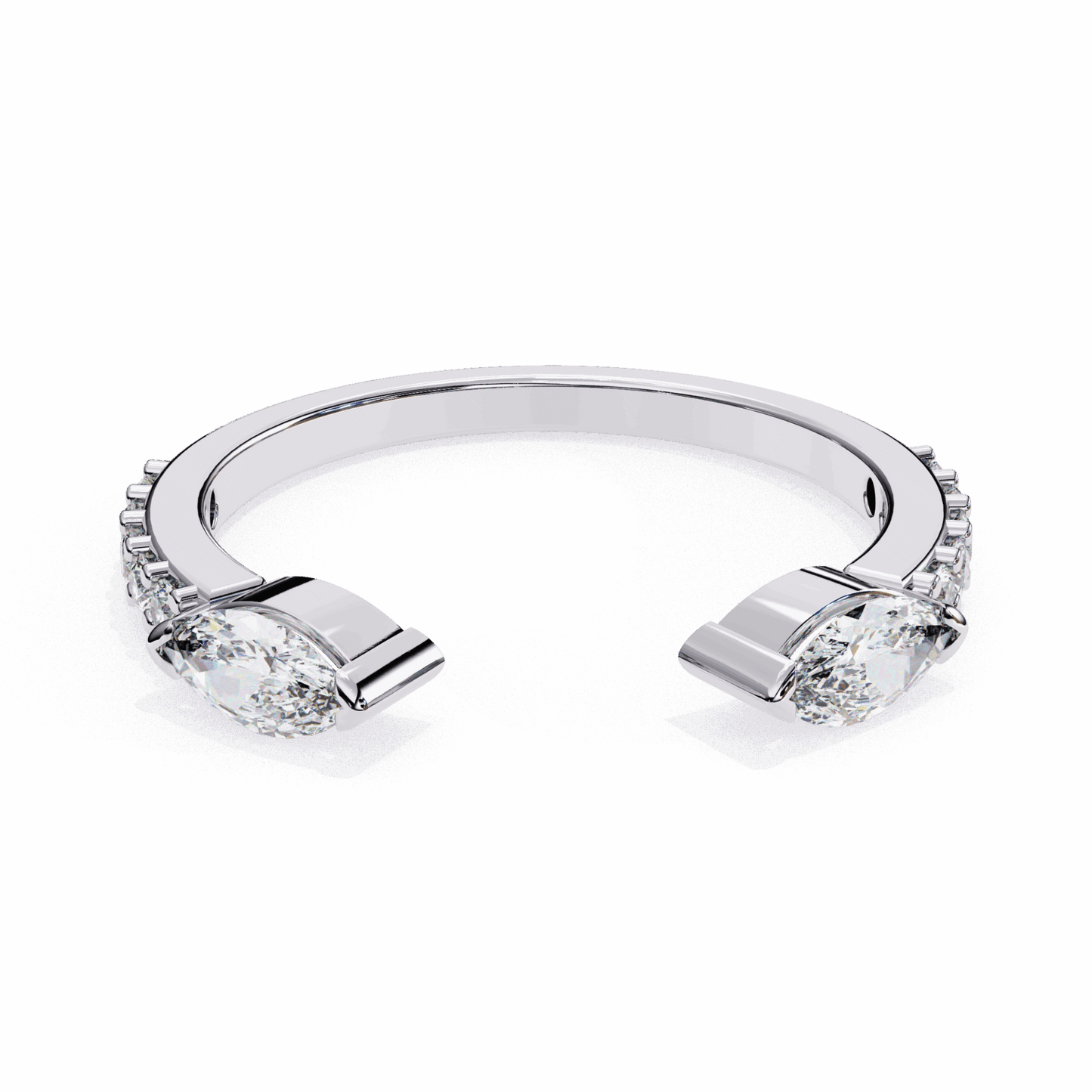 0.5 Carat Marquise and Round Timeless Wedding Band in Moissanite | House of Estara