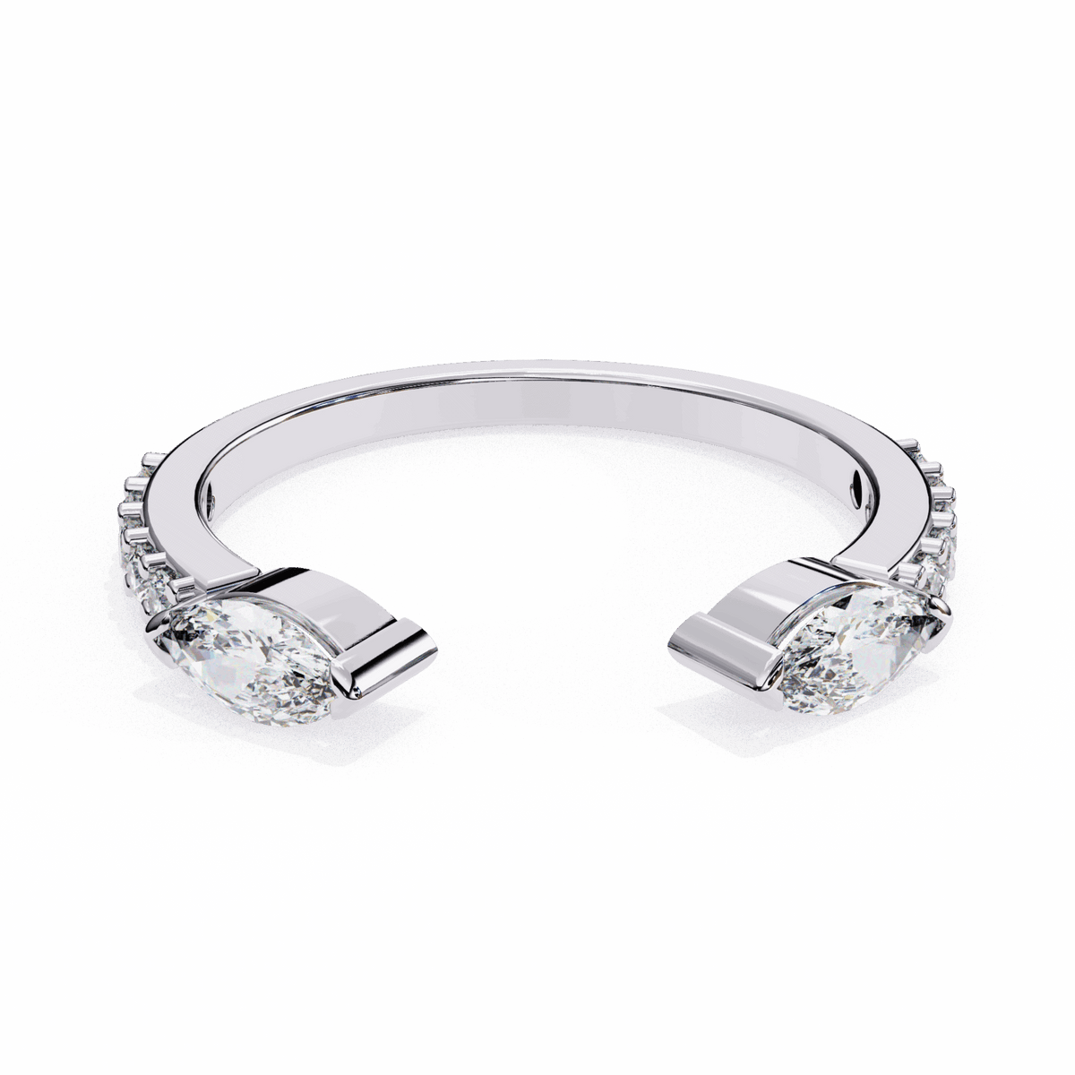 0.5 Carat Marquise and Round Timeless Wedding Band in Moissanite | House of Estara