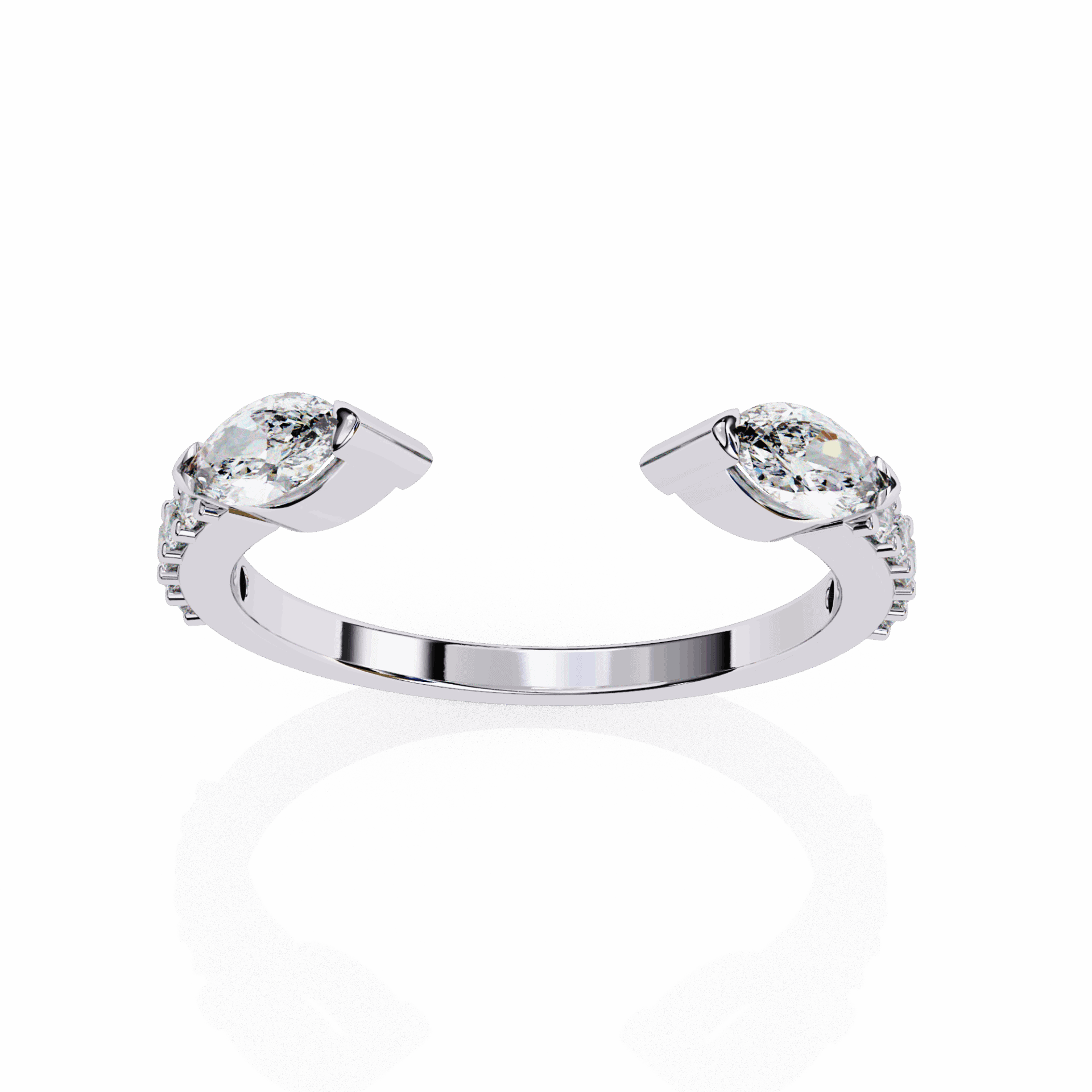 0.5 Carat Marquise and Round Timeless Wedding Band in Moissanite | House of Estara