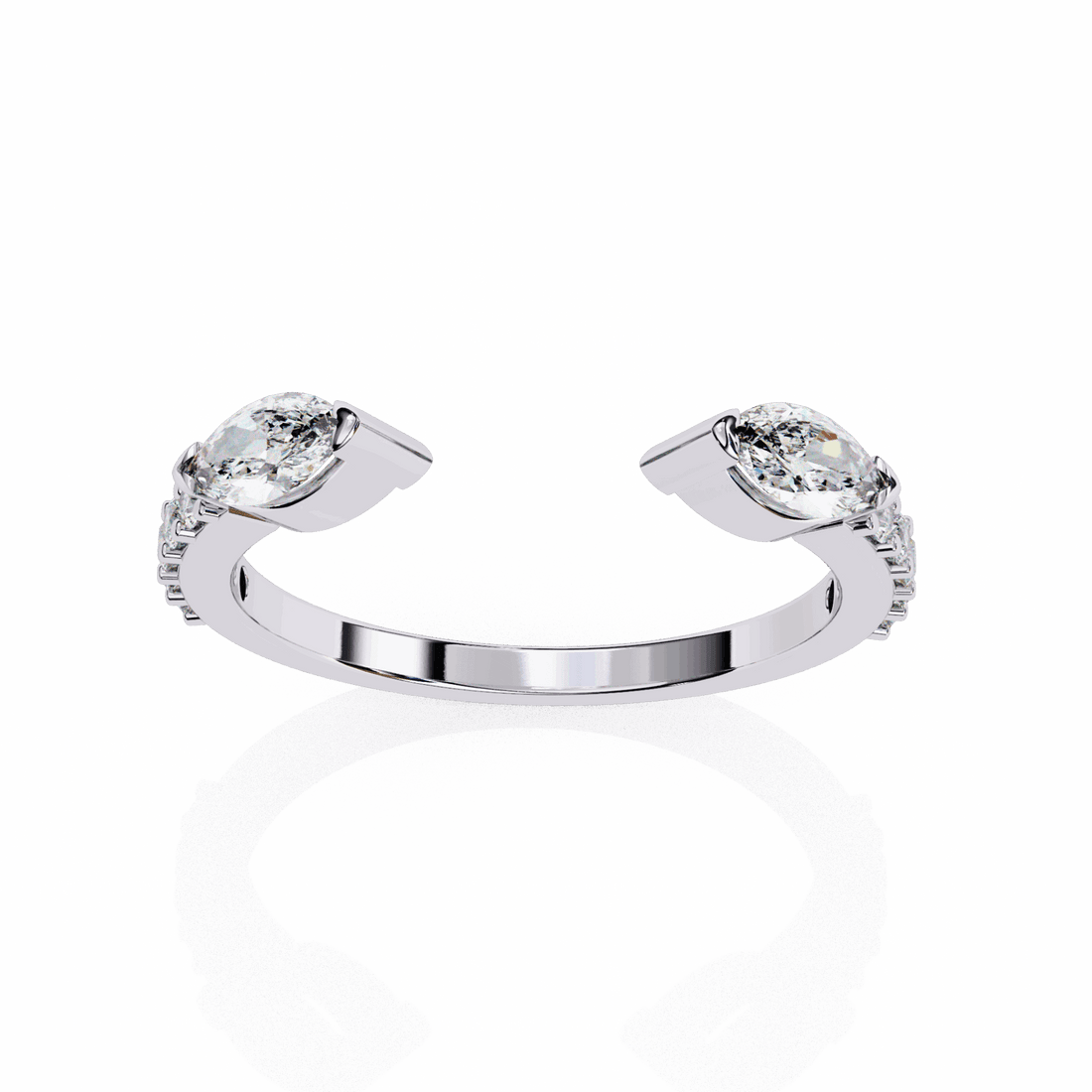 0.5 Carat Marquise and Round Timeless Wedding Band in Moissanite | House of Estara