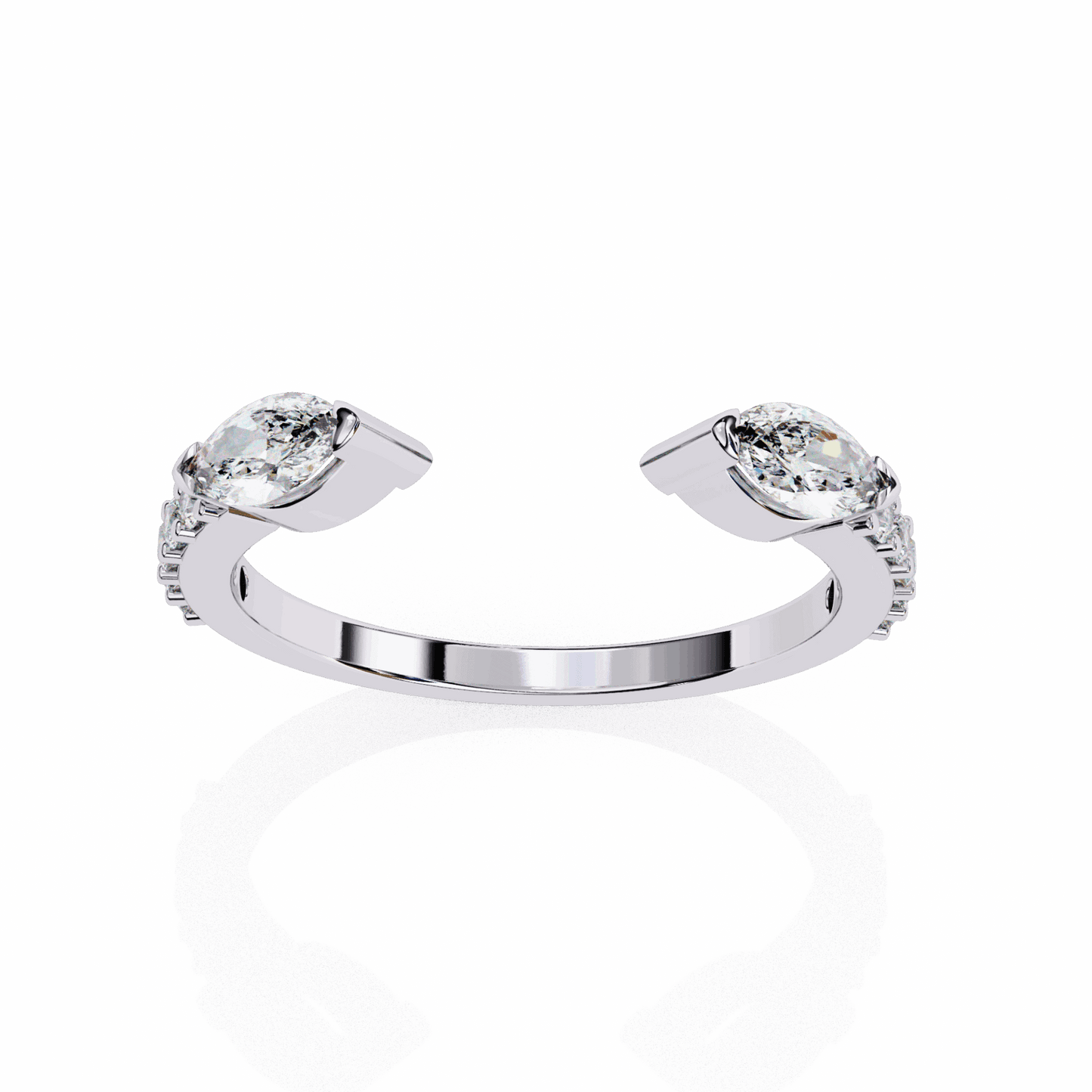 0.5 Carat Marquise and Round Timeless Wedding Band in Moissanite | House of Estara