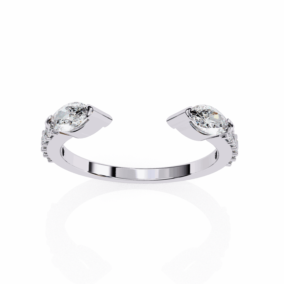 0.5 Carat Marquise and Round Timeless Wedding Band in Moissanite | House of Estara