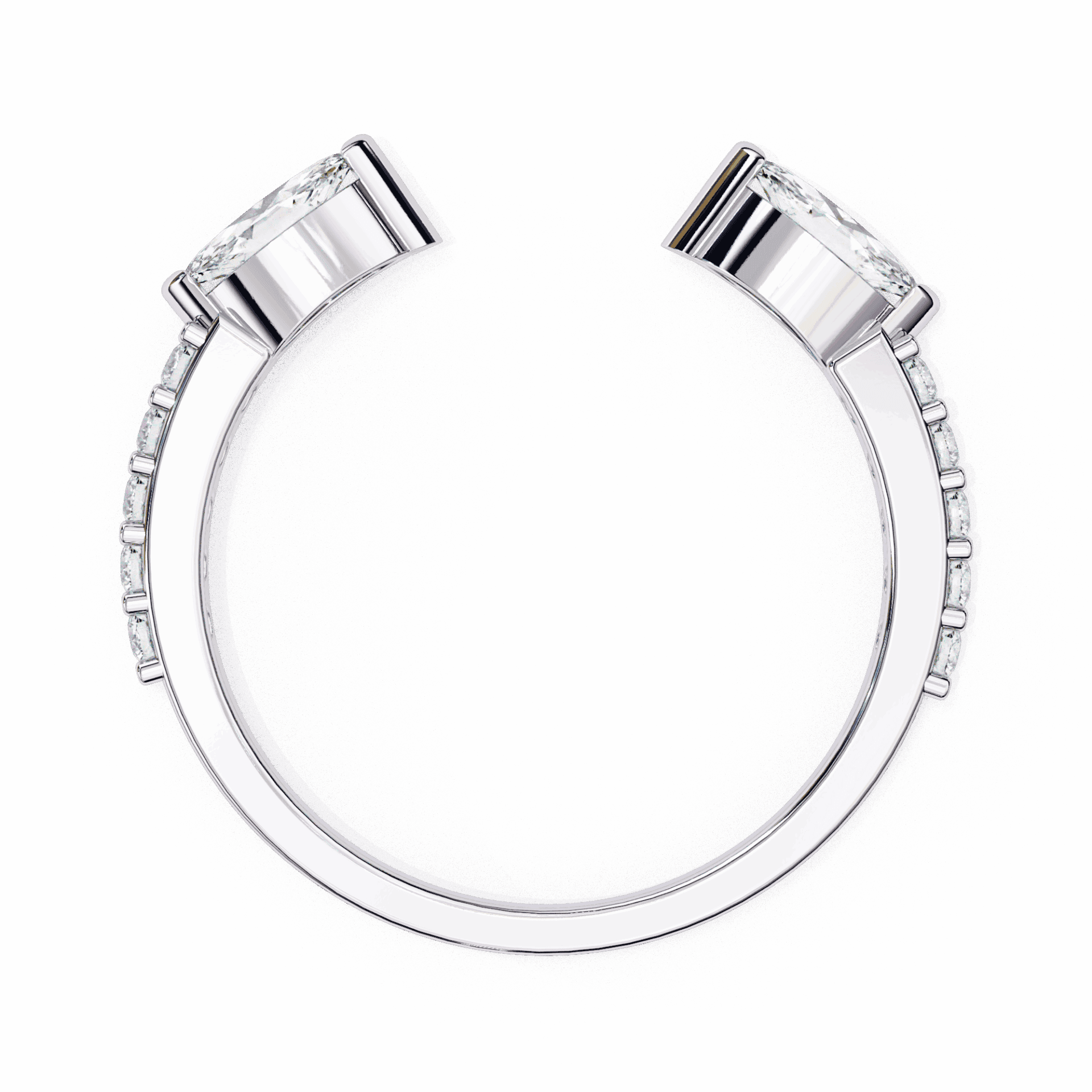 0.5 Carat Marquise and Round Timeless Wedding Band in Moissanite | House of Estara