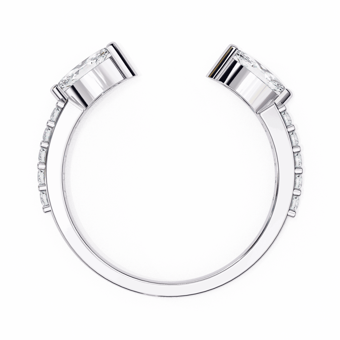 0.5 Carat Marquise and Round Timeless Wedding Band in Moissanite | House of Estara