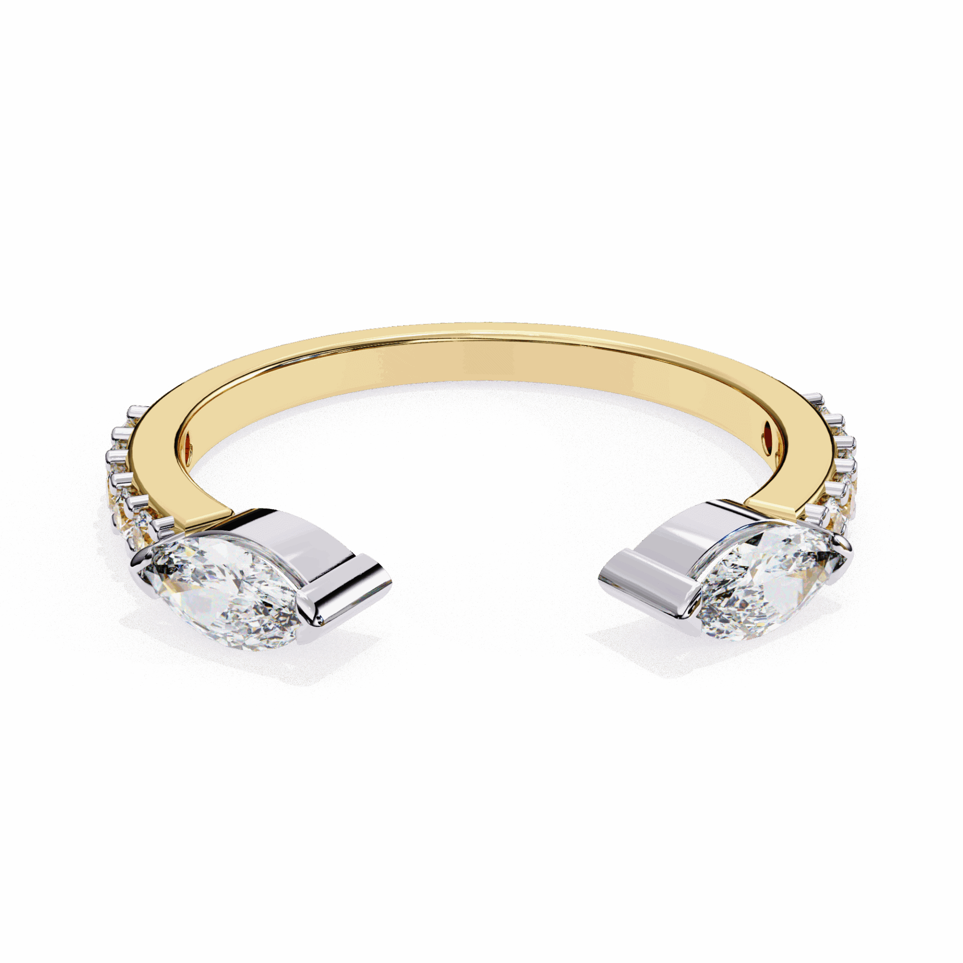 0.5 Carat Marquise and Round Timeless Wedding Band in Moissanite | House of Estara
