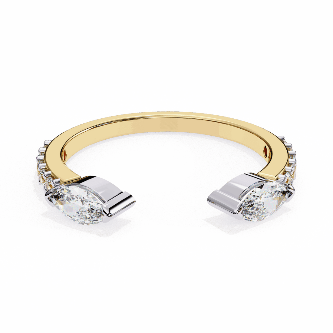 0.5 Carat Marquise and Round Timeless Wedding Band in Moissanite | House of Estara