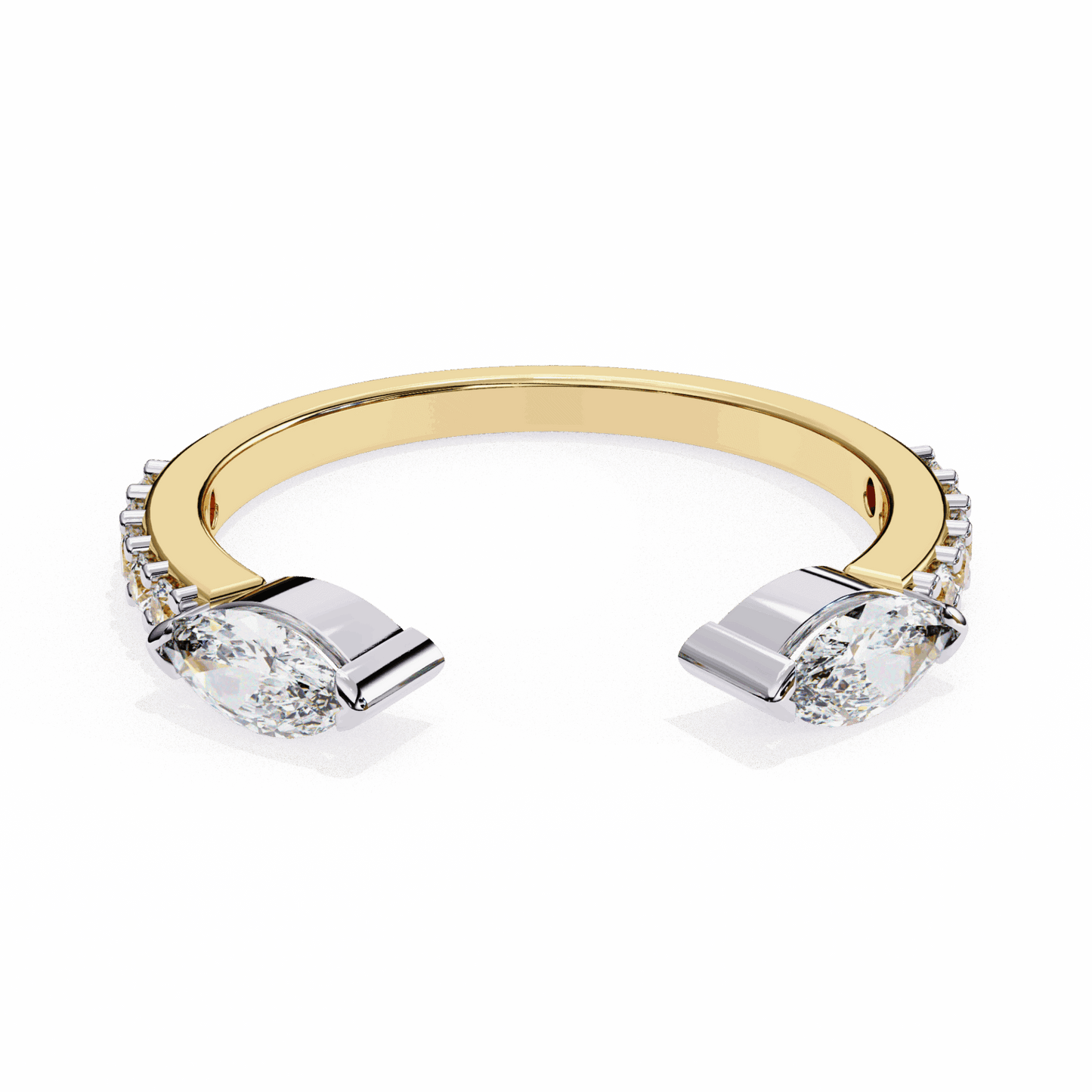 0.5 Carat Marquise and Round Timeless Wedding Band in Moissanite | House of Estara
