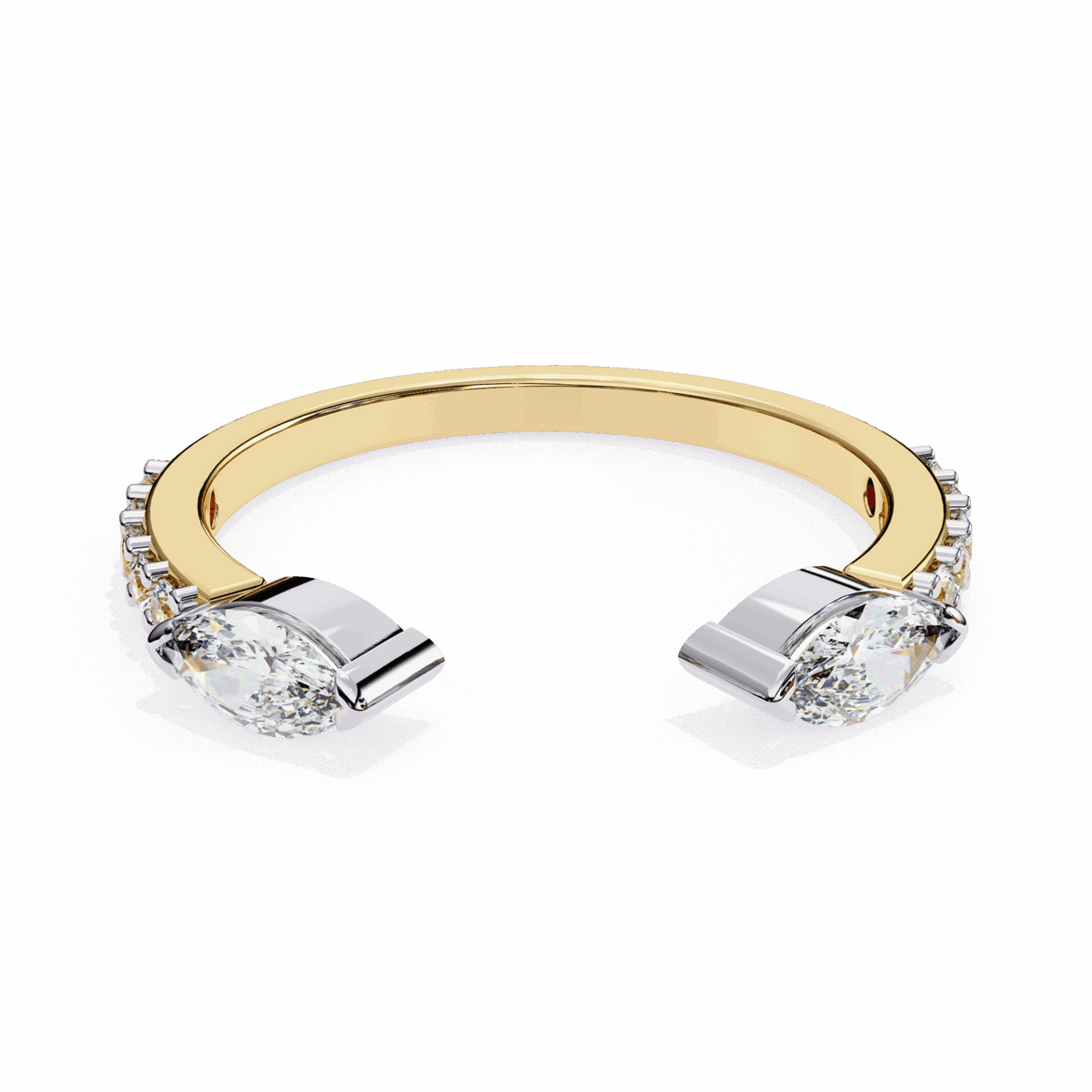 0.5 Carat Marquise and Round Timeless Wedding Band in Moissanite | House of Estara