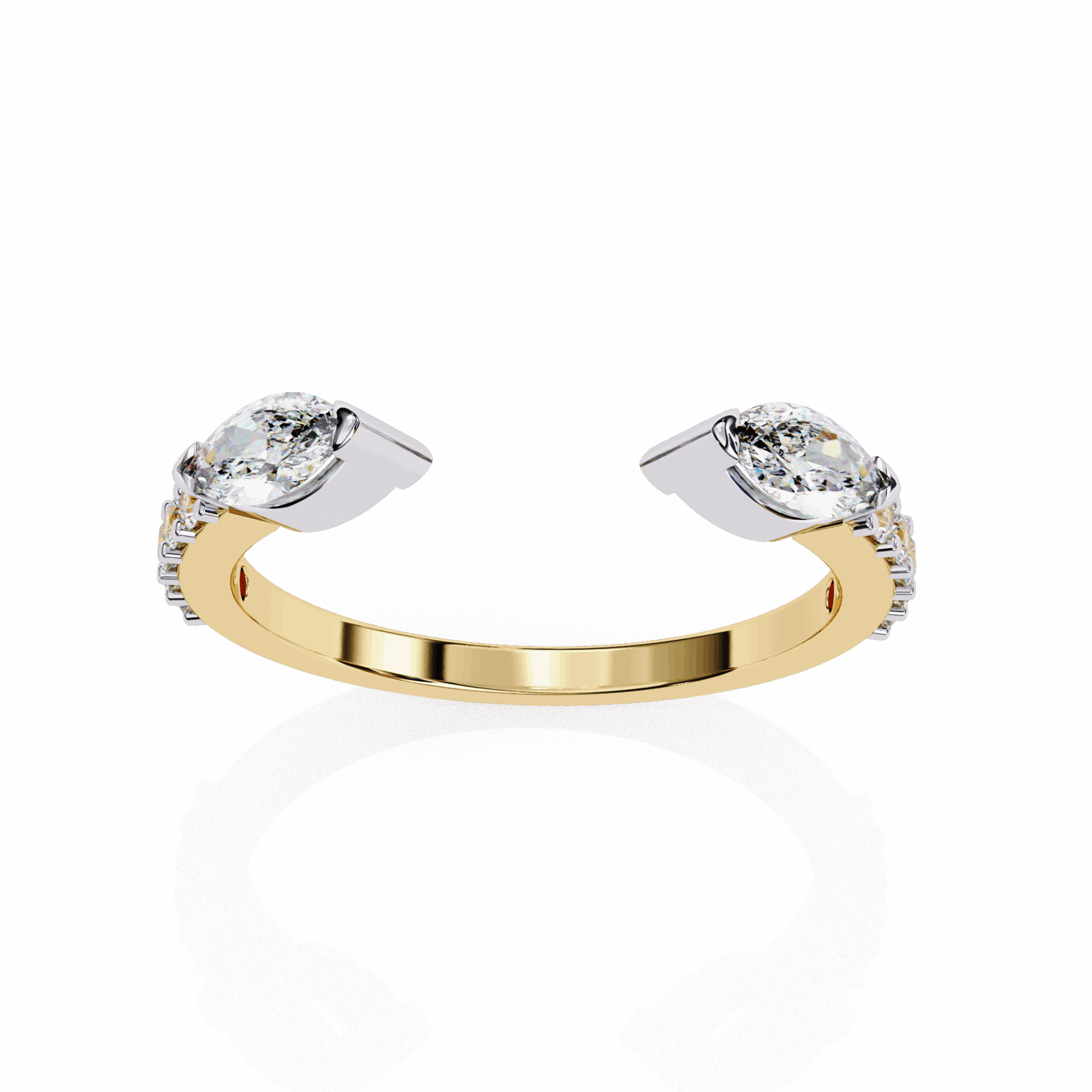 0.5 Carat Marquise and Round Timeless Wedding Band in Moissanite | House of Estara