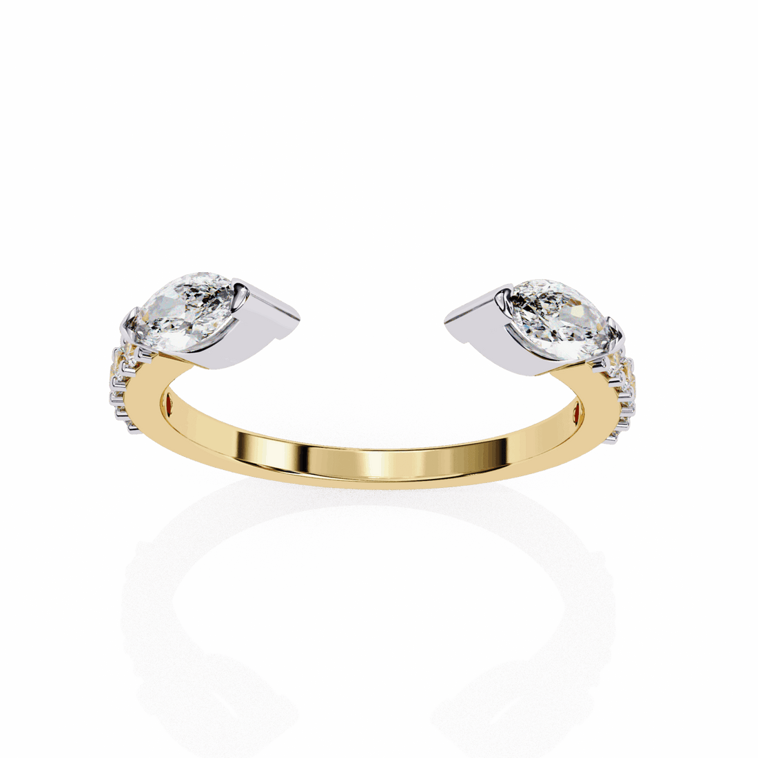 0.5 Carat Marquise and Round Timeless Wedding Band in Moissanite | House of Estara