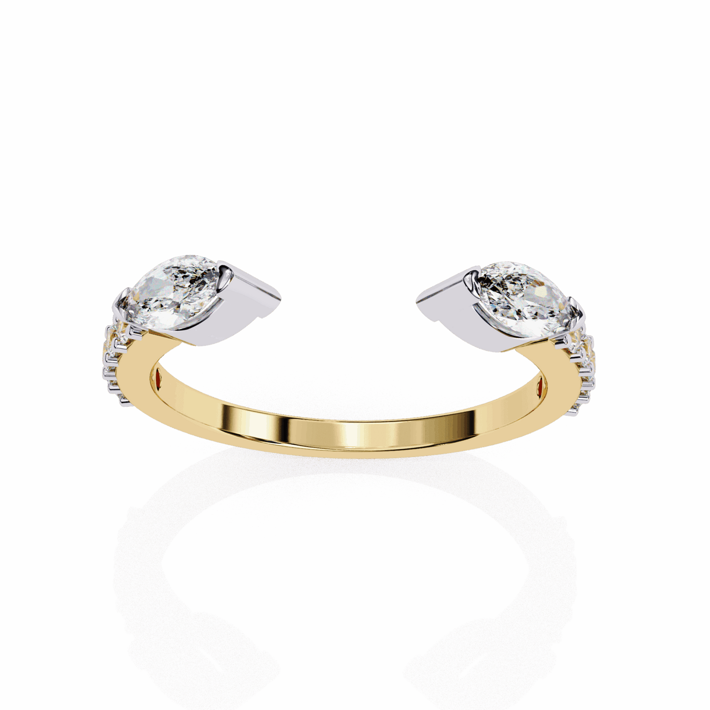0.5 Carat Marquise and Round Timeless Wedding Band in Moissanite | House of Estara