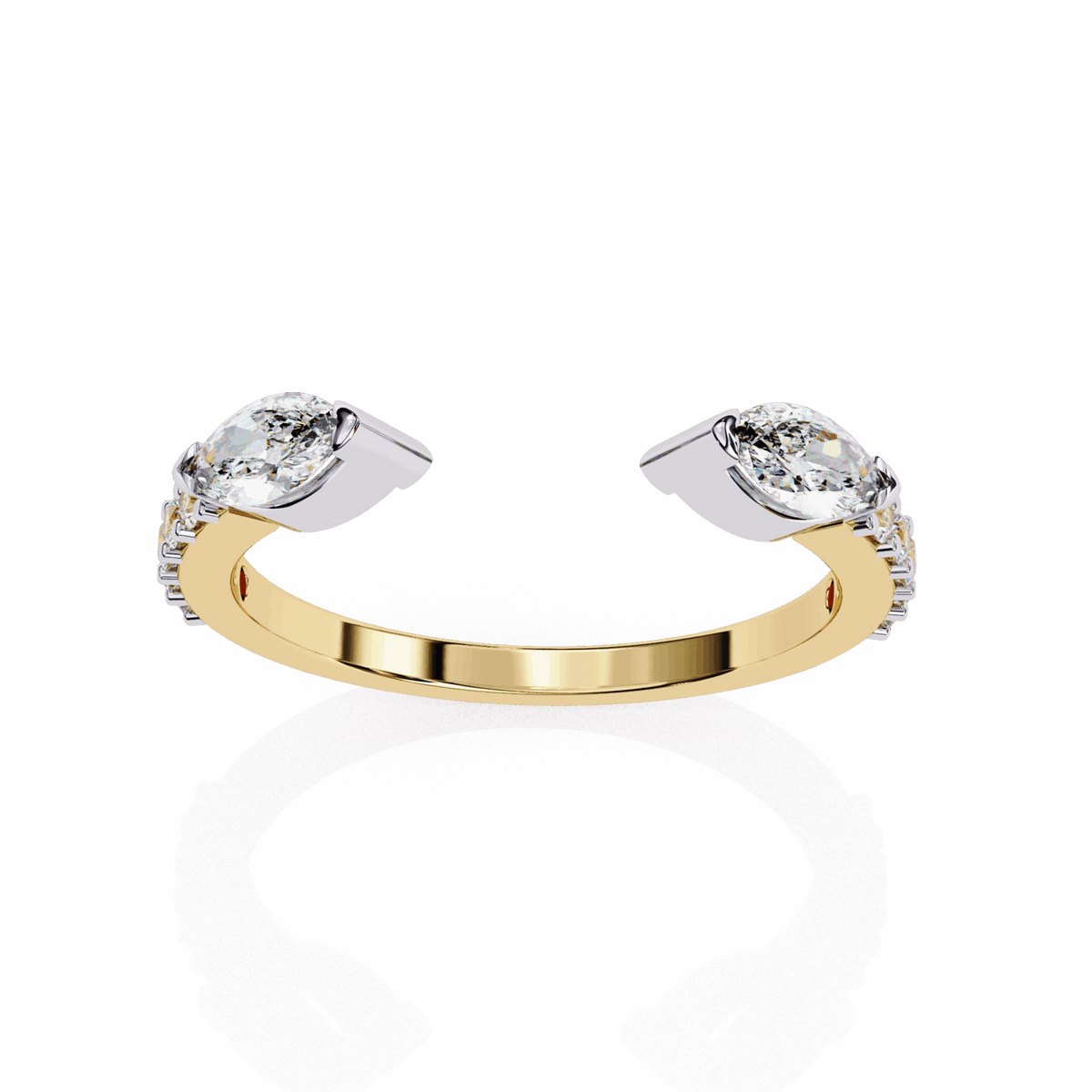 0.5 Carat Marquise and Round Timeless Wedding Band in Moissanite | House of Estara