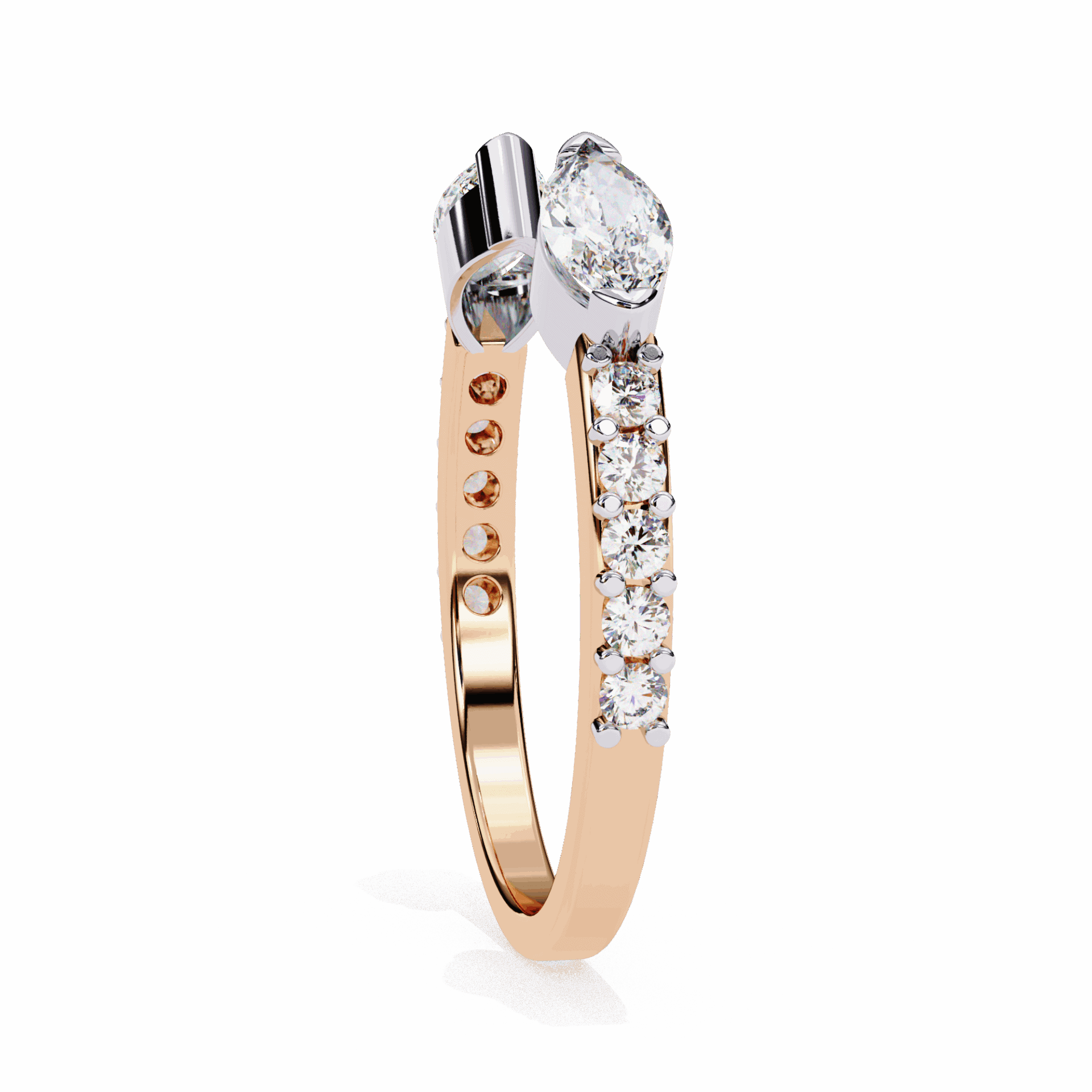 0.5 Carat Marquise and Round Timeless Wedding Band in Moissanite | House of Estara
