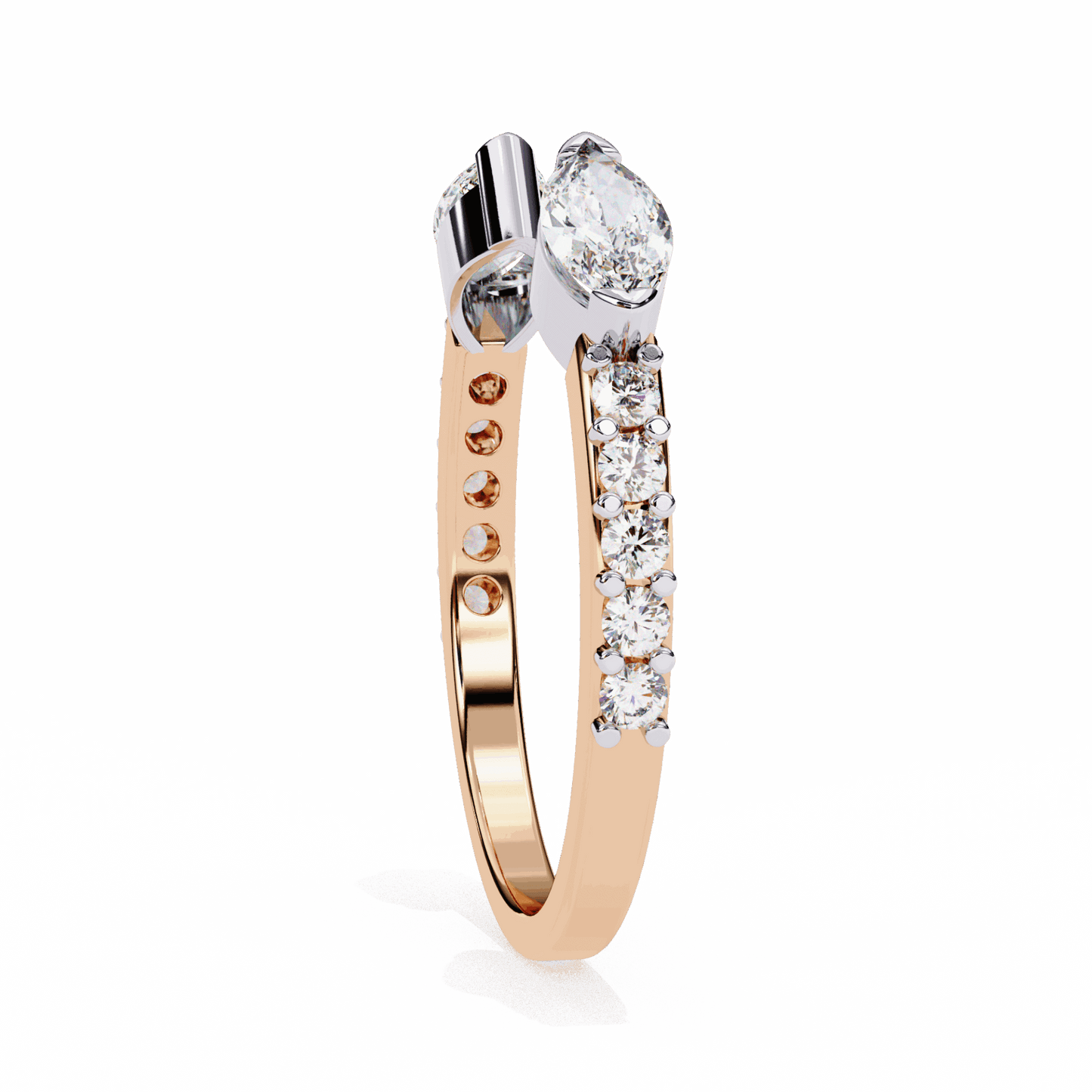 0.5 Carat Marquise and Round Timeless Wedding Band in Moissanite | House of Estara