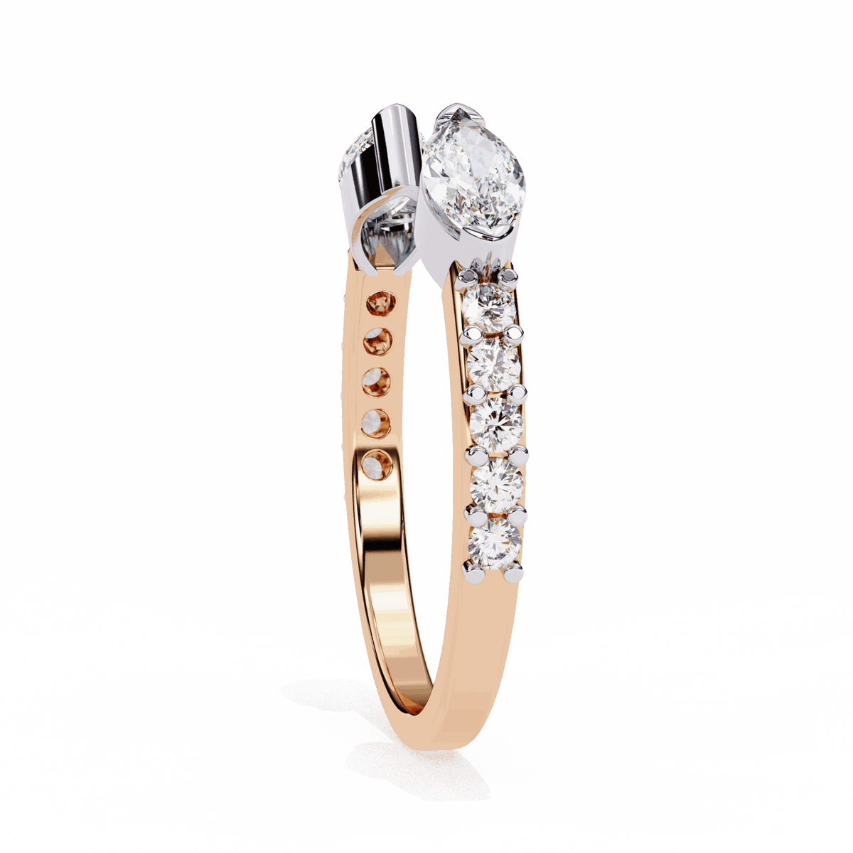 0.5 Carat Marquise and Round Timeless Wedding Band in Moissanite | House of Estara