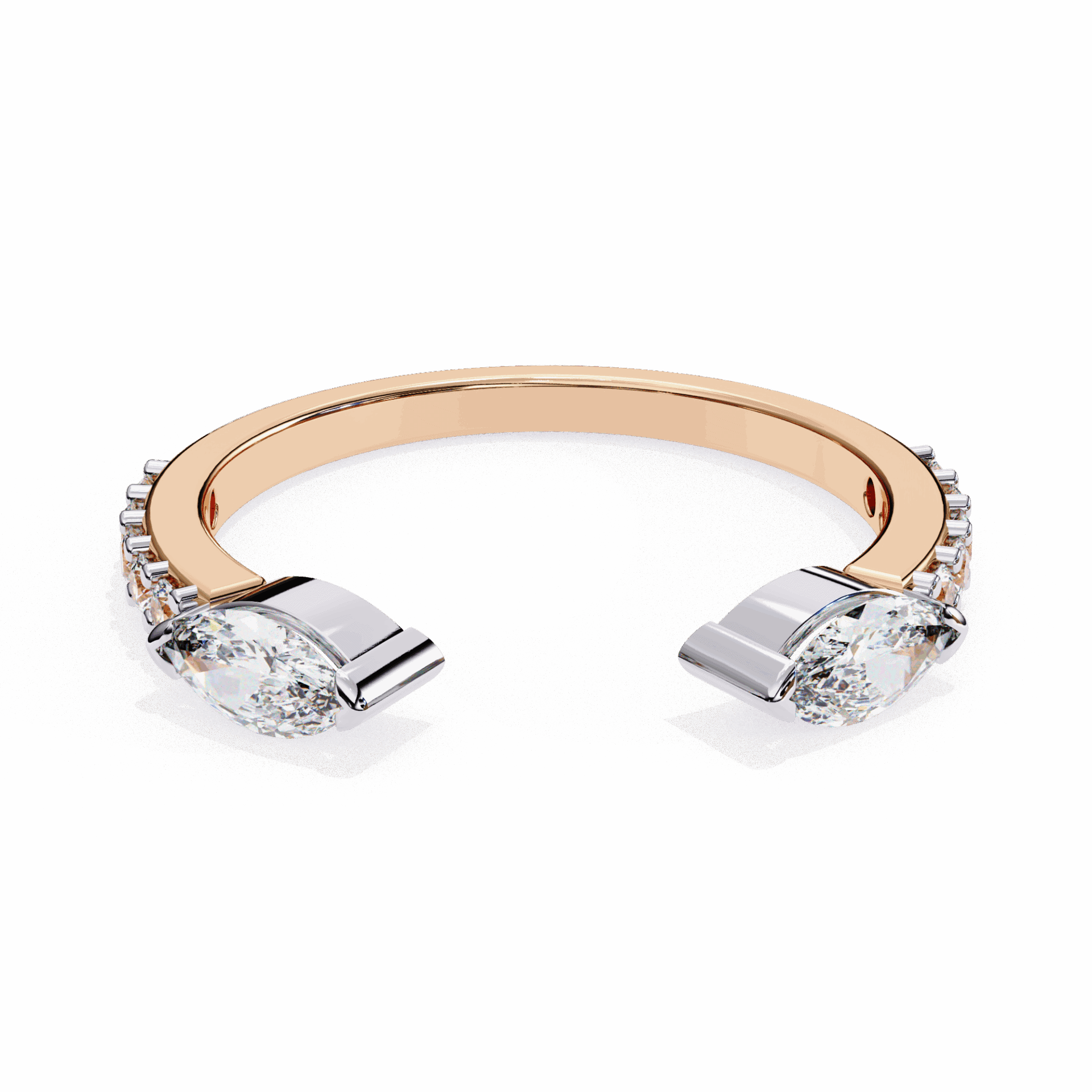 0.5 Carat Marquise and Round Timeless Wedding Band in Moissanite | House of Estara
