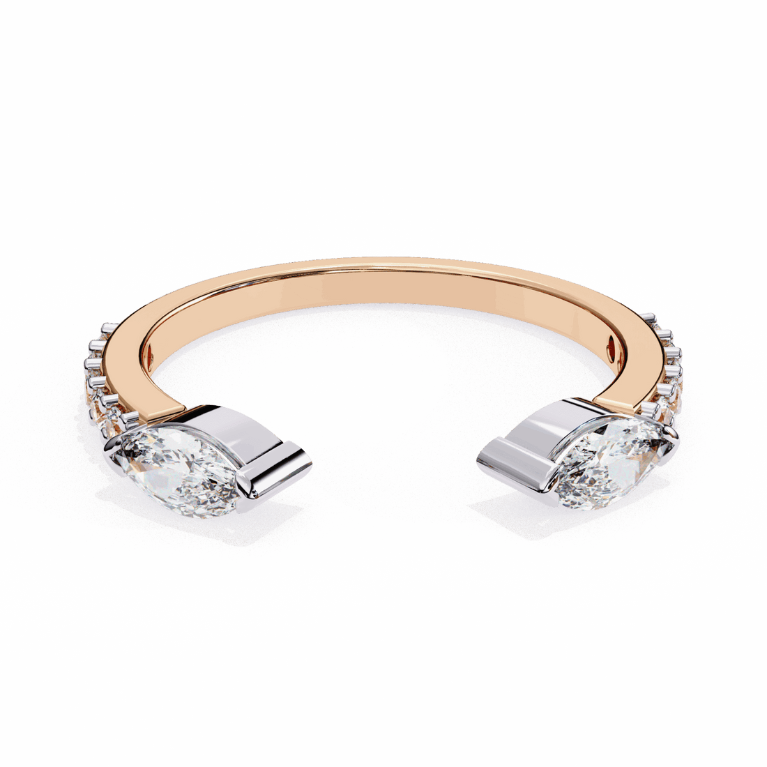 0.5 Carat Marquise and Round Timeless Wedding Band in Moissanite | House of Estara