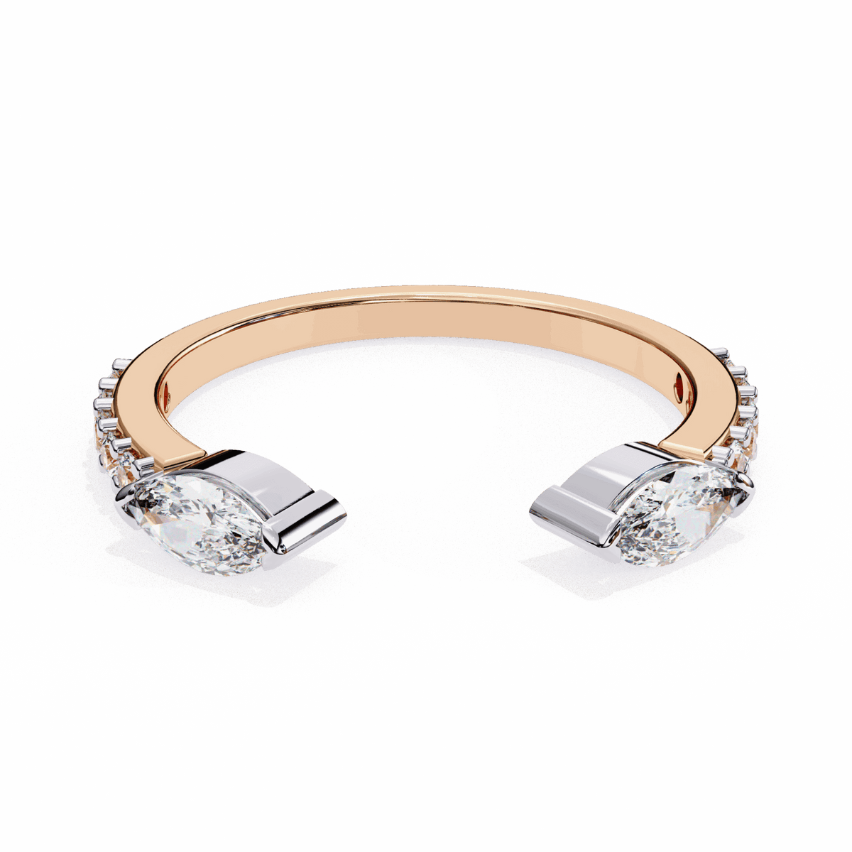 0.5 Carat Marquise and Round Timeless Wedding Band in Moissanite | House of Estara