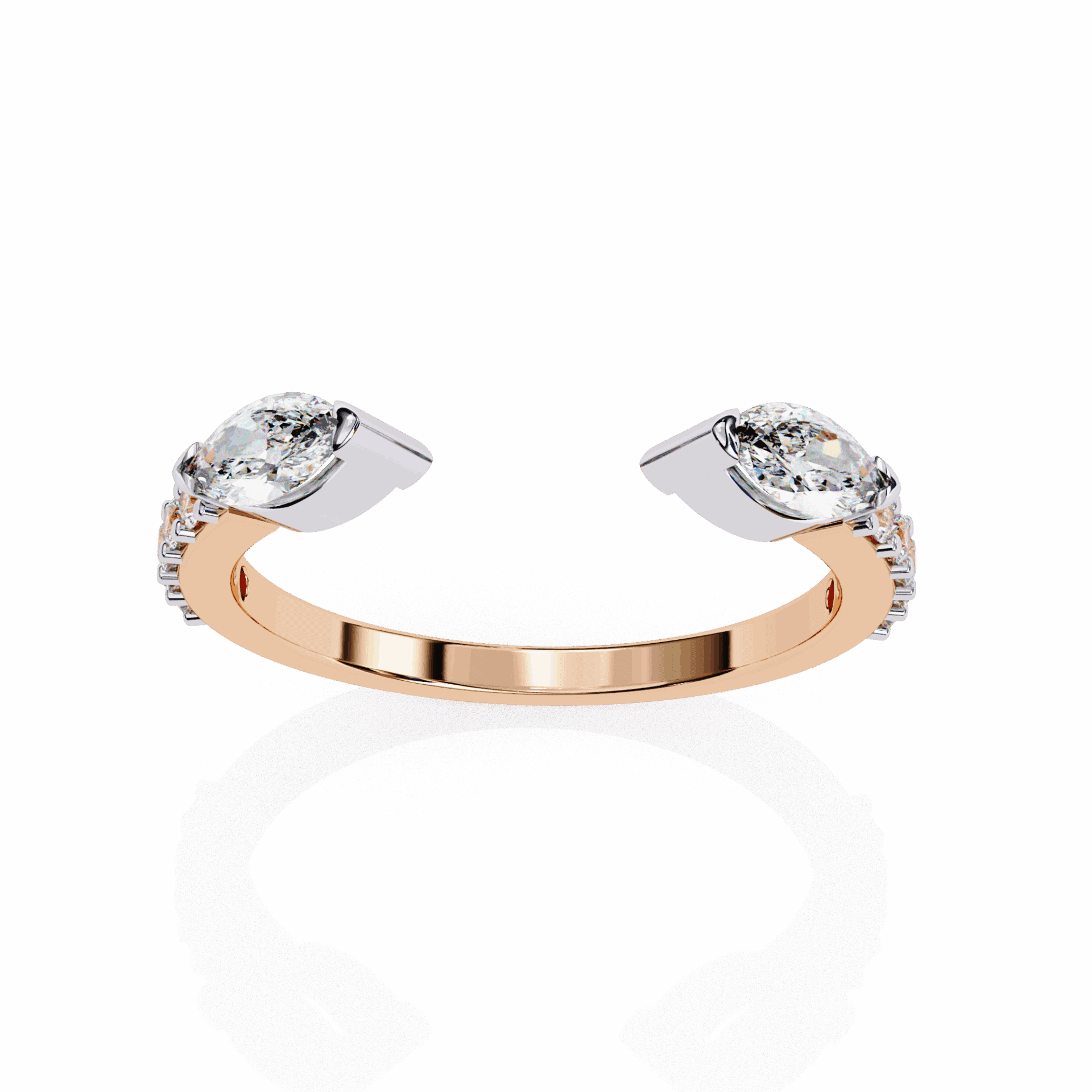 0.5 Carat Marquise and Round Timeless Wedding Band in Moissanite | House of Estara