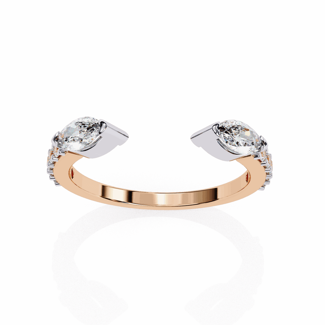 0.5 Carat Marquise and Round Timeless Wedding Band in Moissanite | House of Estara