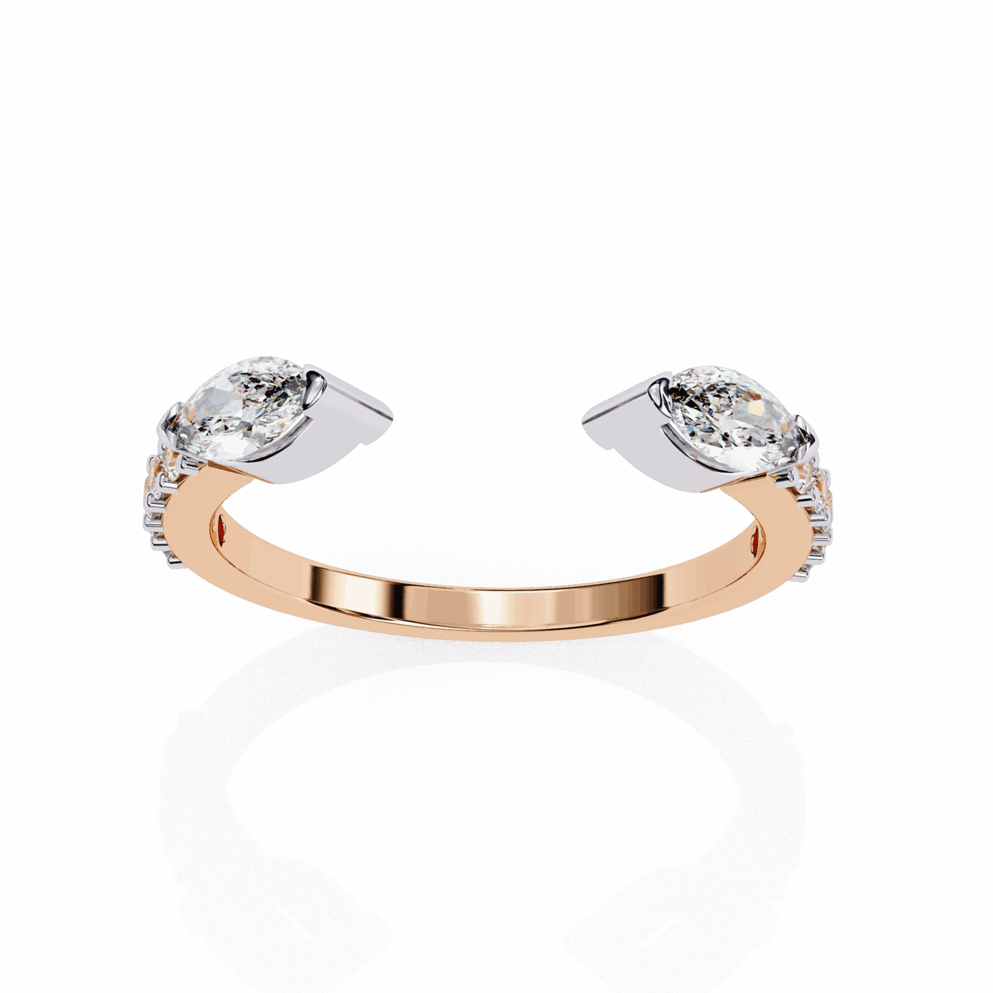 0.5 Carat Marquise and Round Timeless Wedding Band in Moissanite | House of Estara