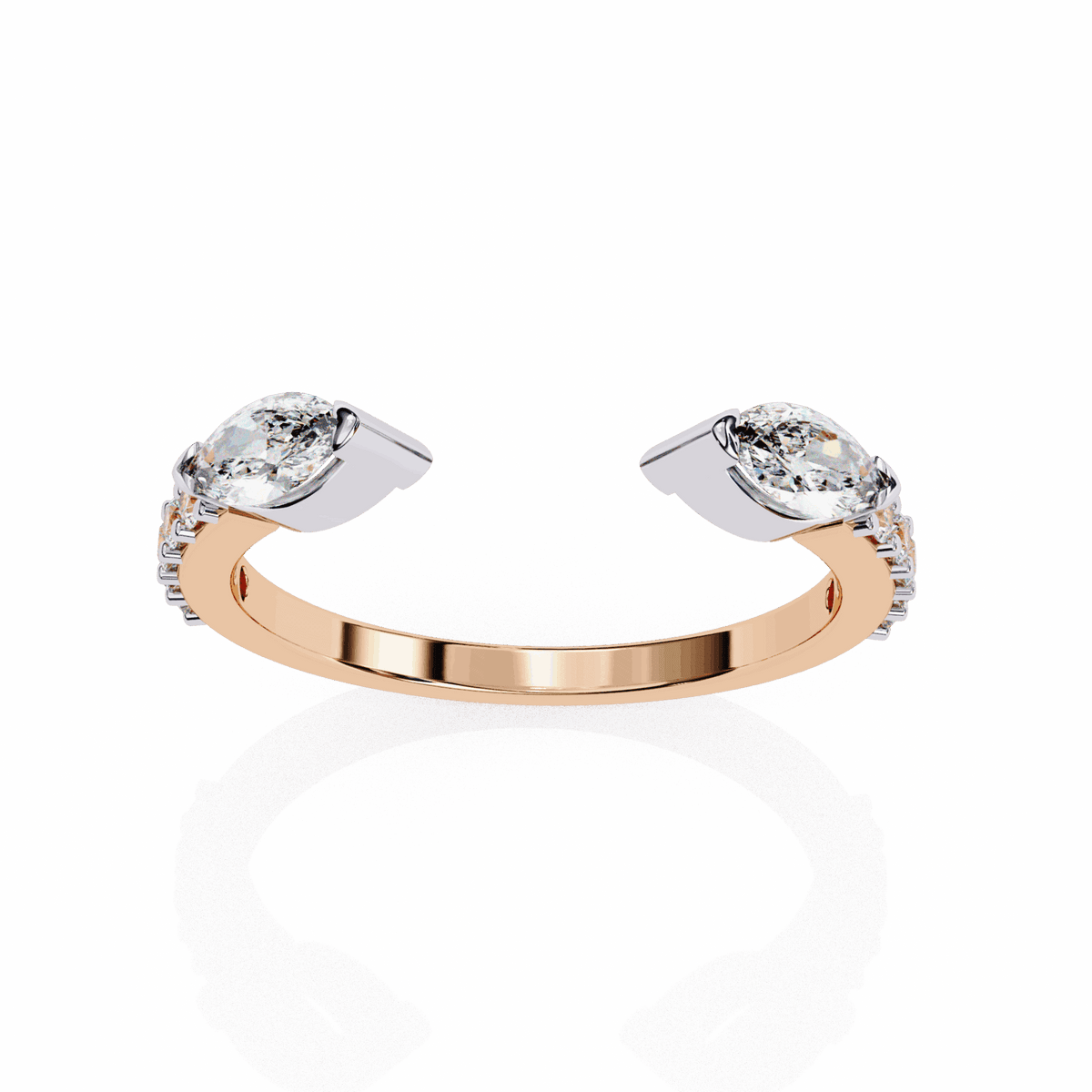 0.5 Carat Marquise and Round Timeless Wedding Band in Moissanite | House of Estara