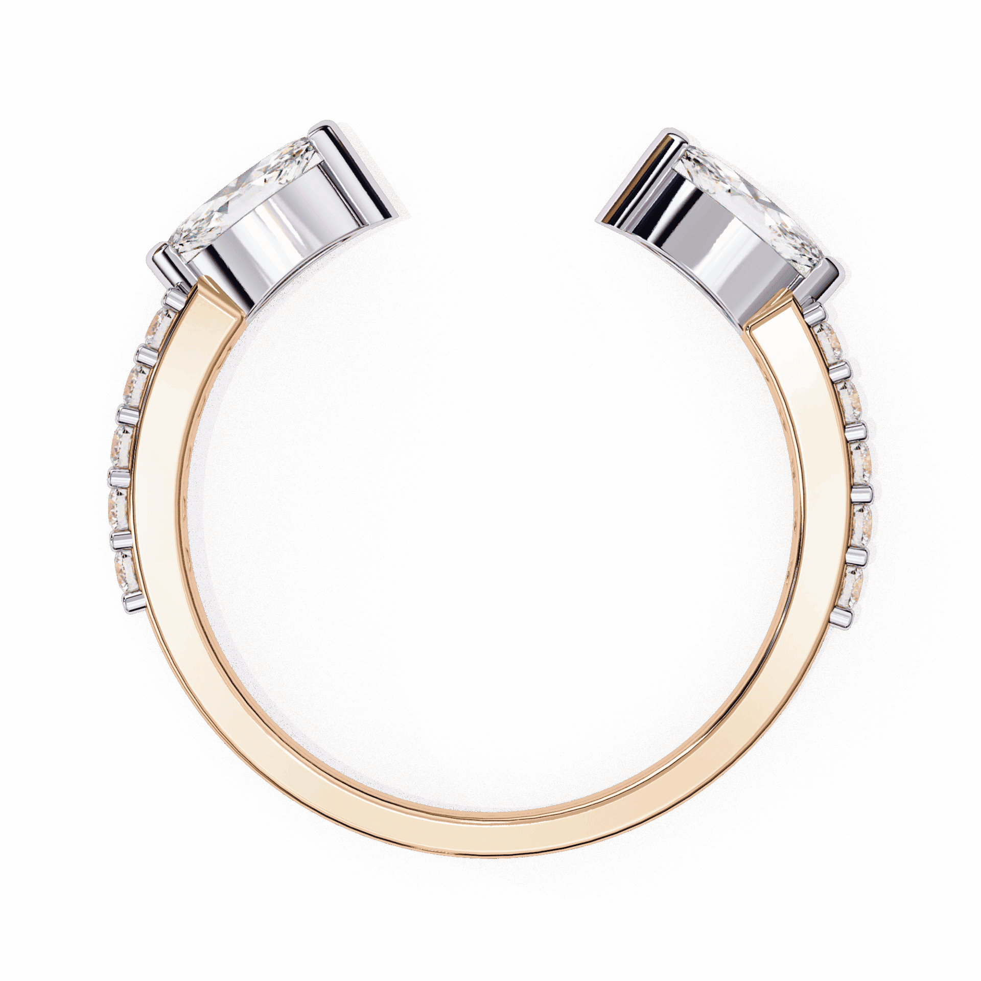 0.5 Carat Marquise and Round Timeless Wedding Band in Moissanite | House of Estara