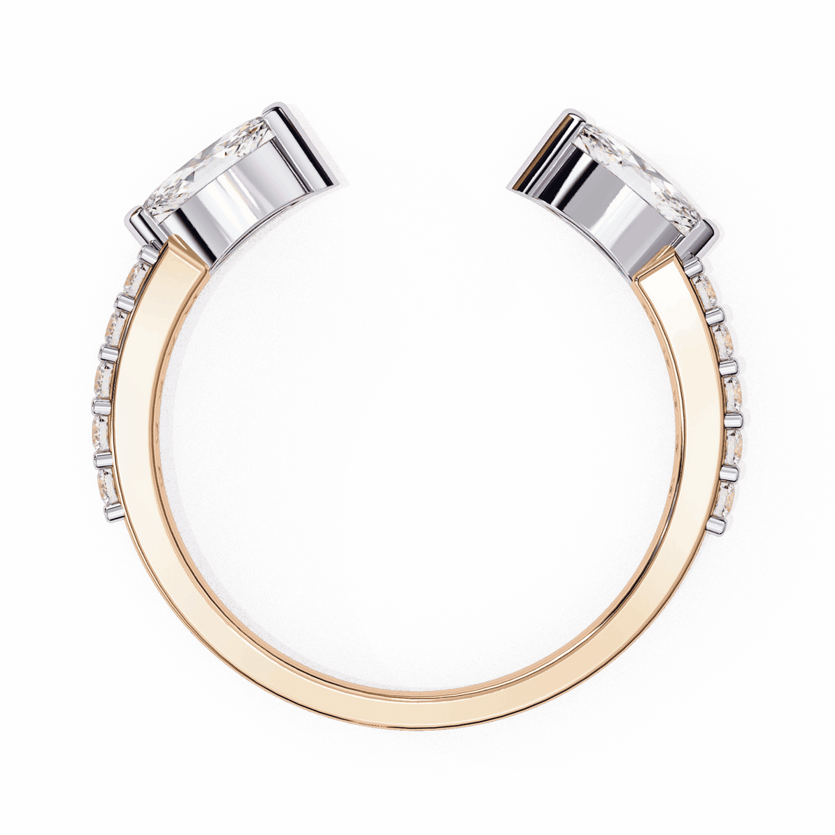 0.5 Carat Marquise and Round Timeless Wedding Band in Moissanite | House of Estara