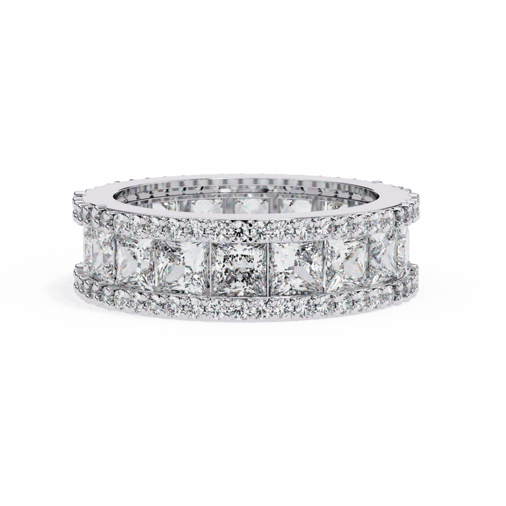 3.5 Carat Princess and Round Wedding Band in Moissanite | House of Estara