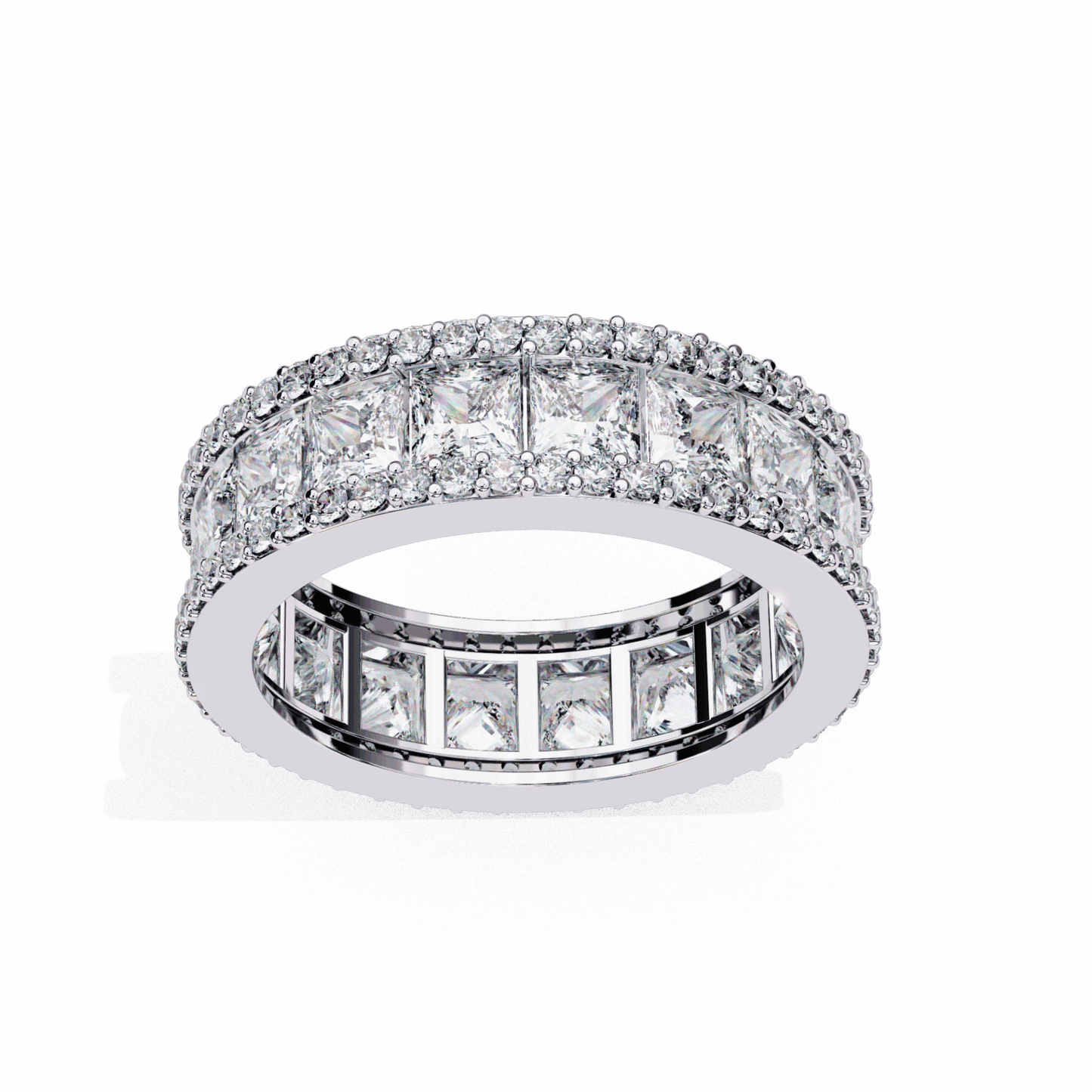 3.5 Carat Princess and Round Wedding Band in Moissanite | House of Estara