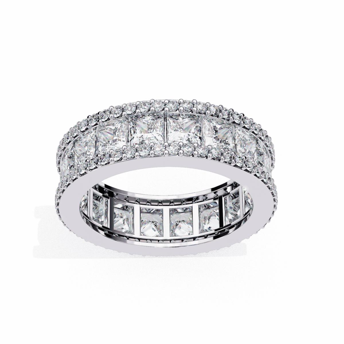 3.5 Carat Princess and Round Wedding Band in Moissanite | House of Estara