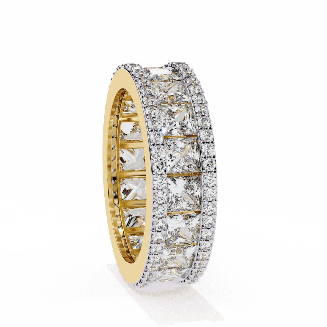 3.5 Carat Princess and Round Wedding Band in Moissanite | House of Estara