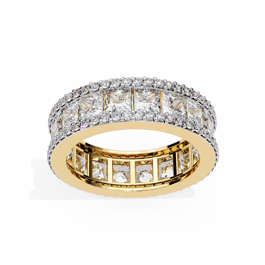 3.5 Carat Princess and Round Wedding Band in Moissanite | House of Estara