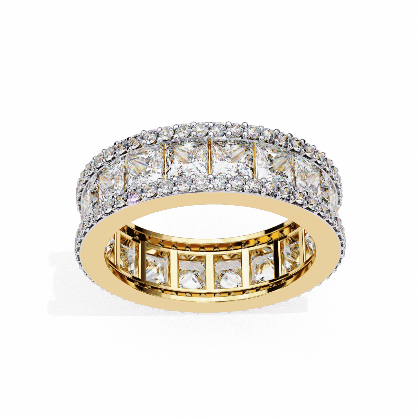 3.5 Carat Princess and Round Wedding Band in Moissanite | House of Estara