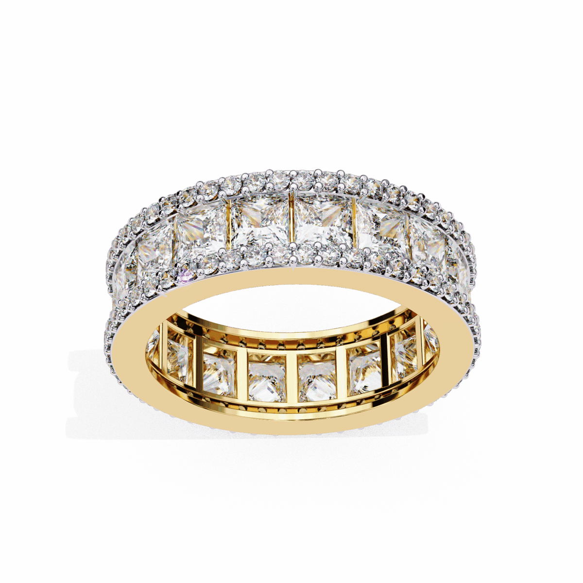 3.5 Carat Princess and Round Wedding Band in Moissanite | House of Estara