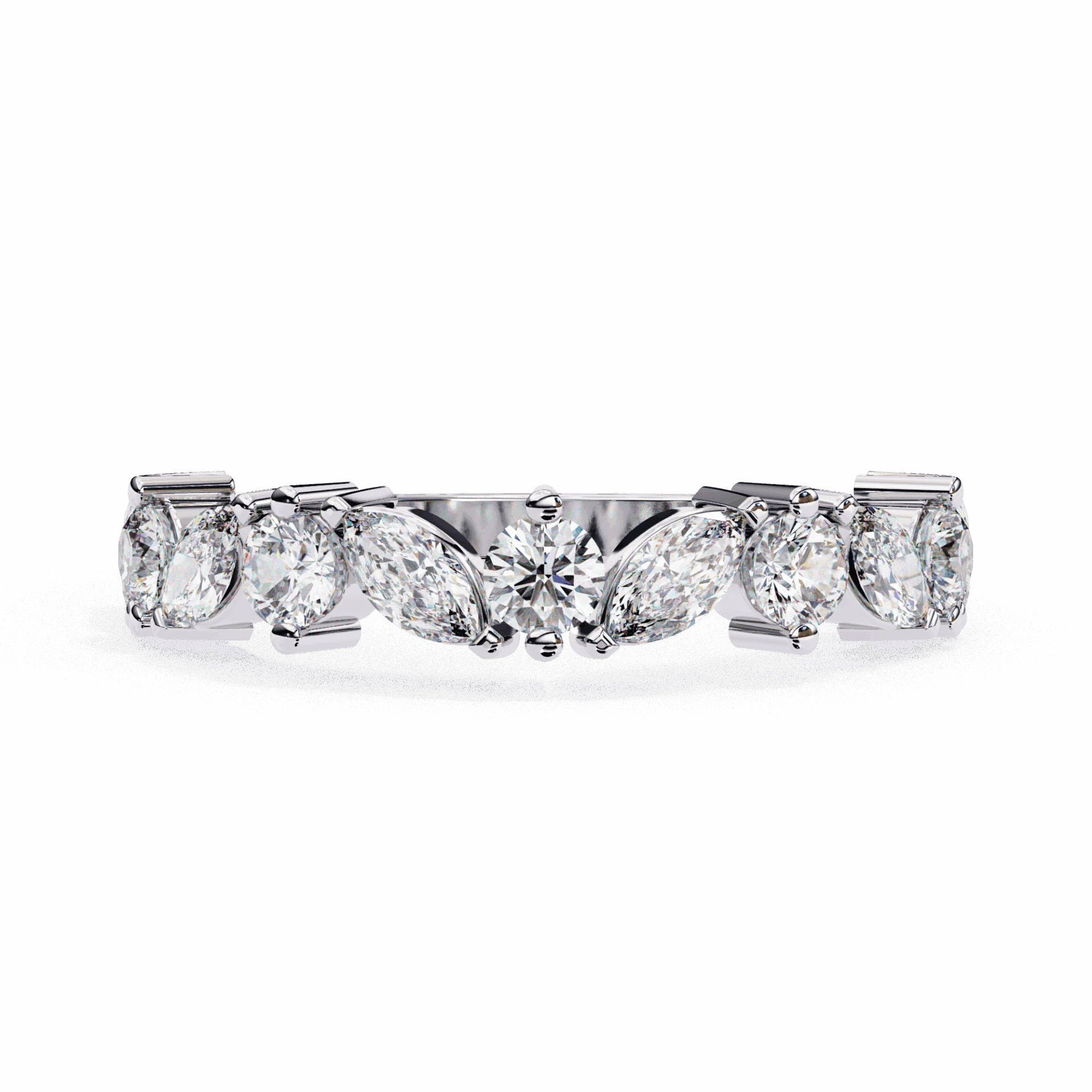 1 Carat Round and Marquise Twilight Band in Moissanite | House of Estara