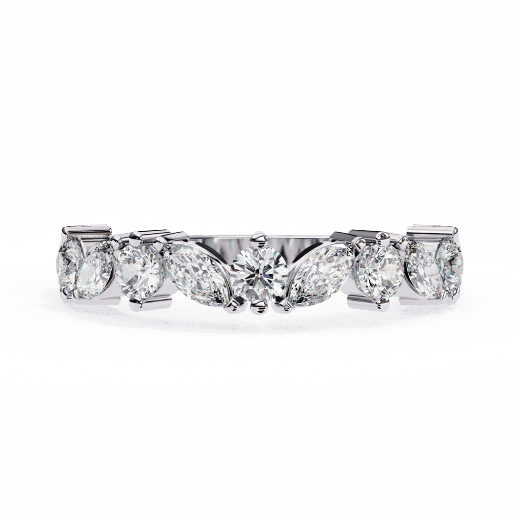 1 Carat Round and Marquise Twilight Band in Moissanite | House of Estara