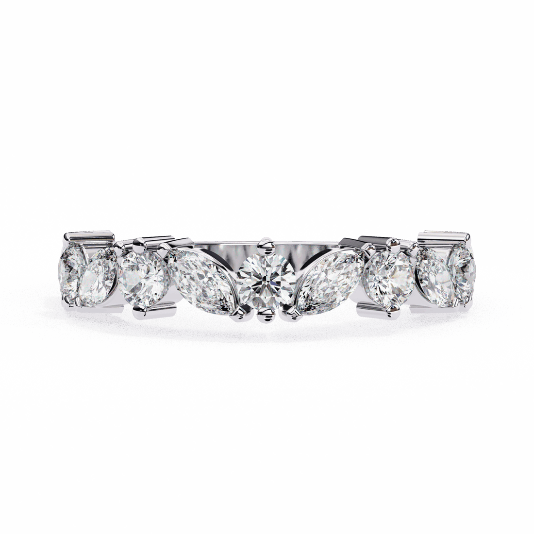 1 Carat Round and Marquise Twilight Band in Moissanite | House of Estara