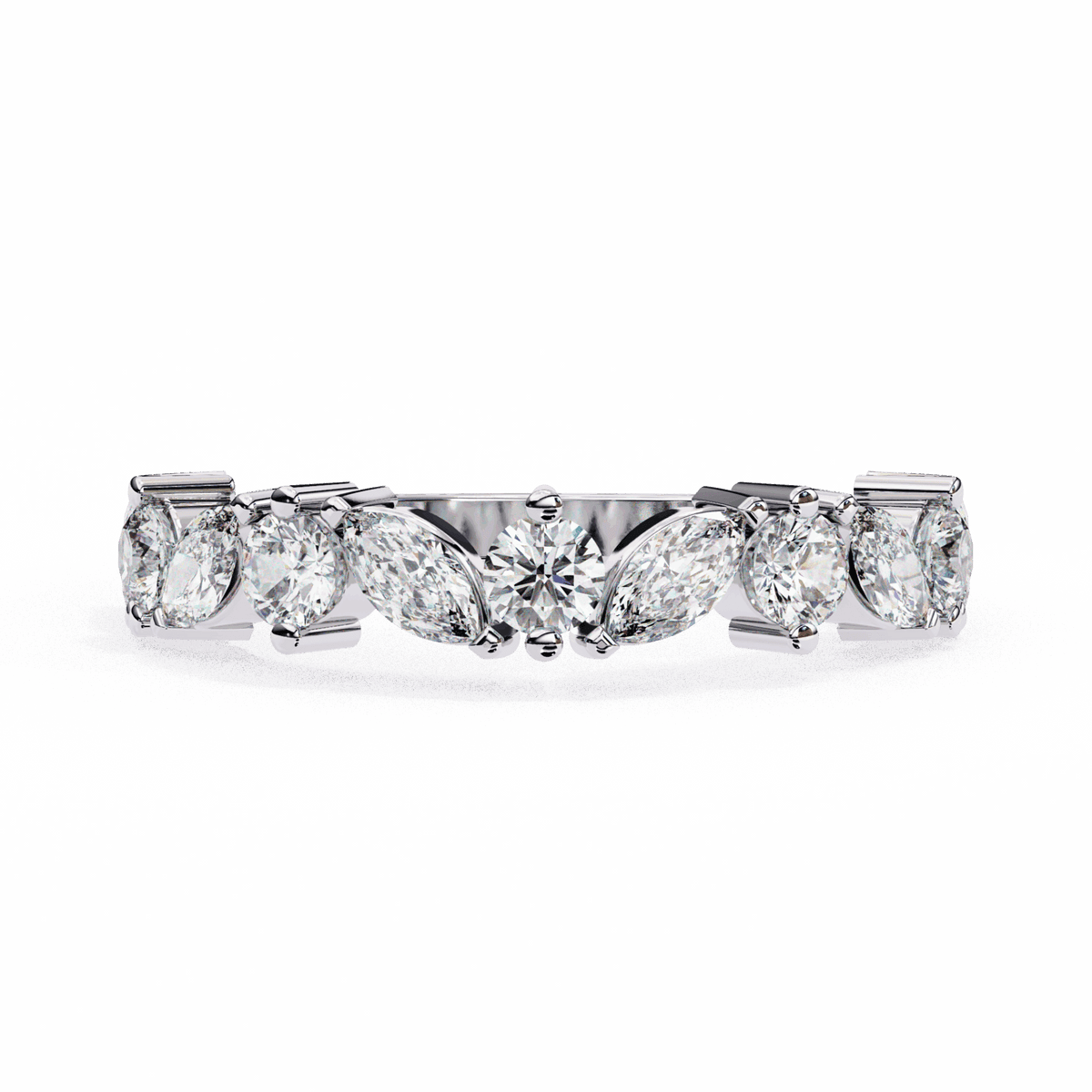 1 Carat Round and Marquise Twilight Band in Moissanite | House of Estara