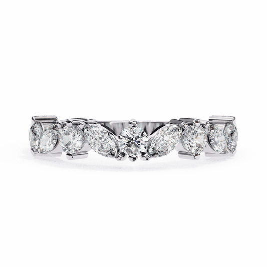 1 Carat Round and Marquise Twilight Band in Moissanite | House of Estara