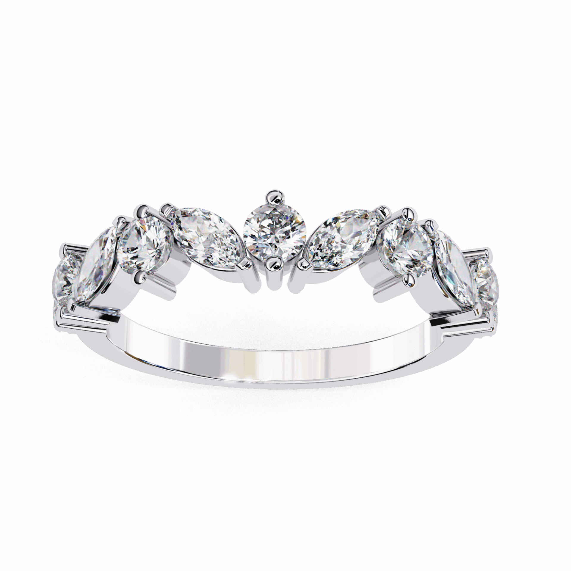 1 Carat Round and Marquise Twilight Band in Moissanite | House of Estara