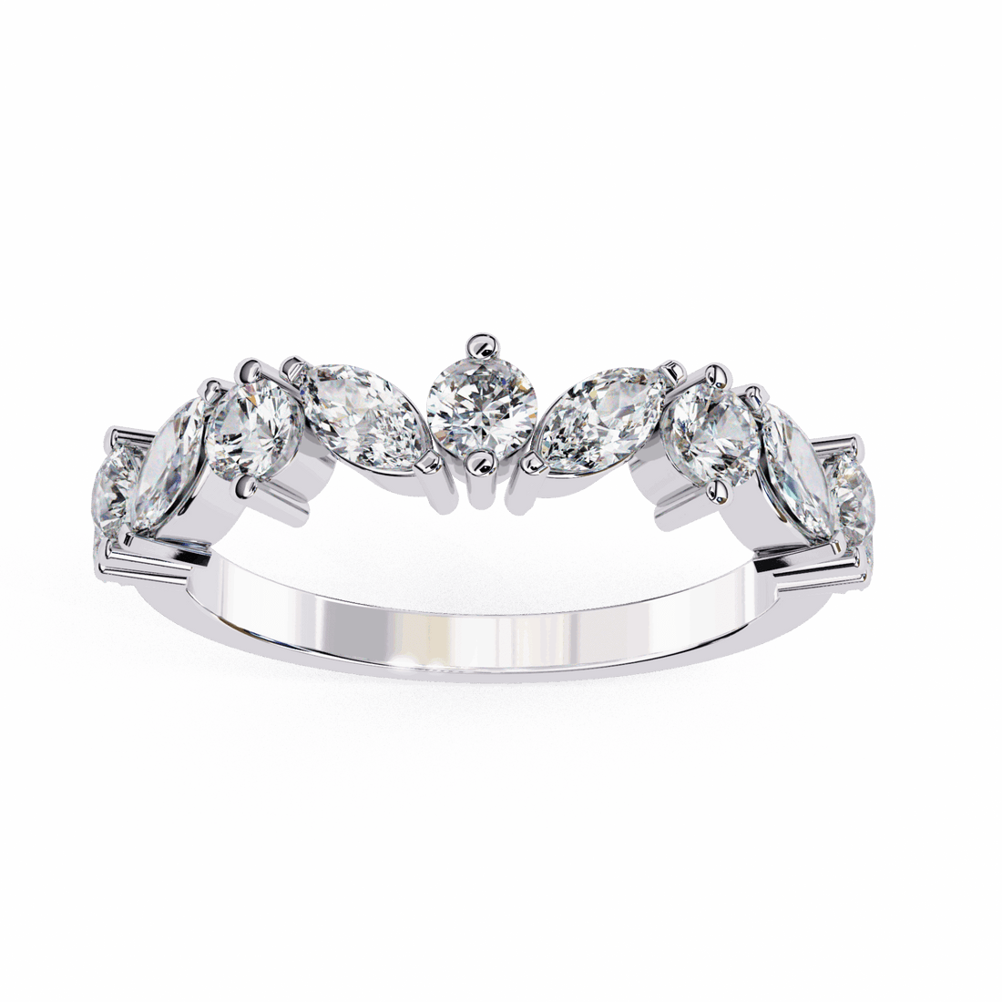 1 Carat Round and Marquise Twilight Band in Moissanite | House of Estara