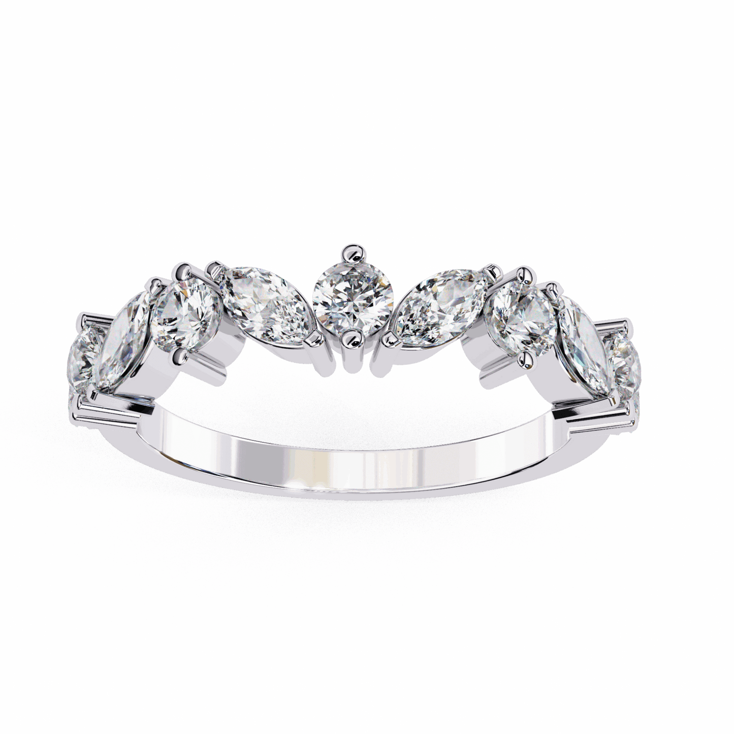 1 Carat Round and Marquise Twilight Band in Moissanite | House of Estara