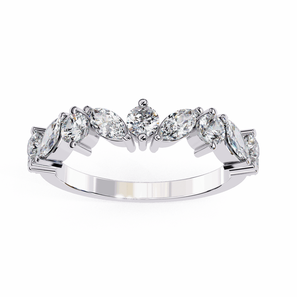 1 Carat Round and Marquise Twilight Band in Moissanite | House of Estara