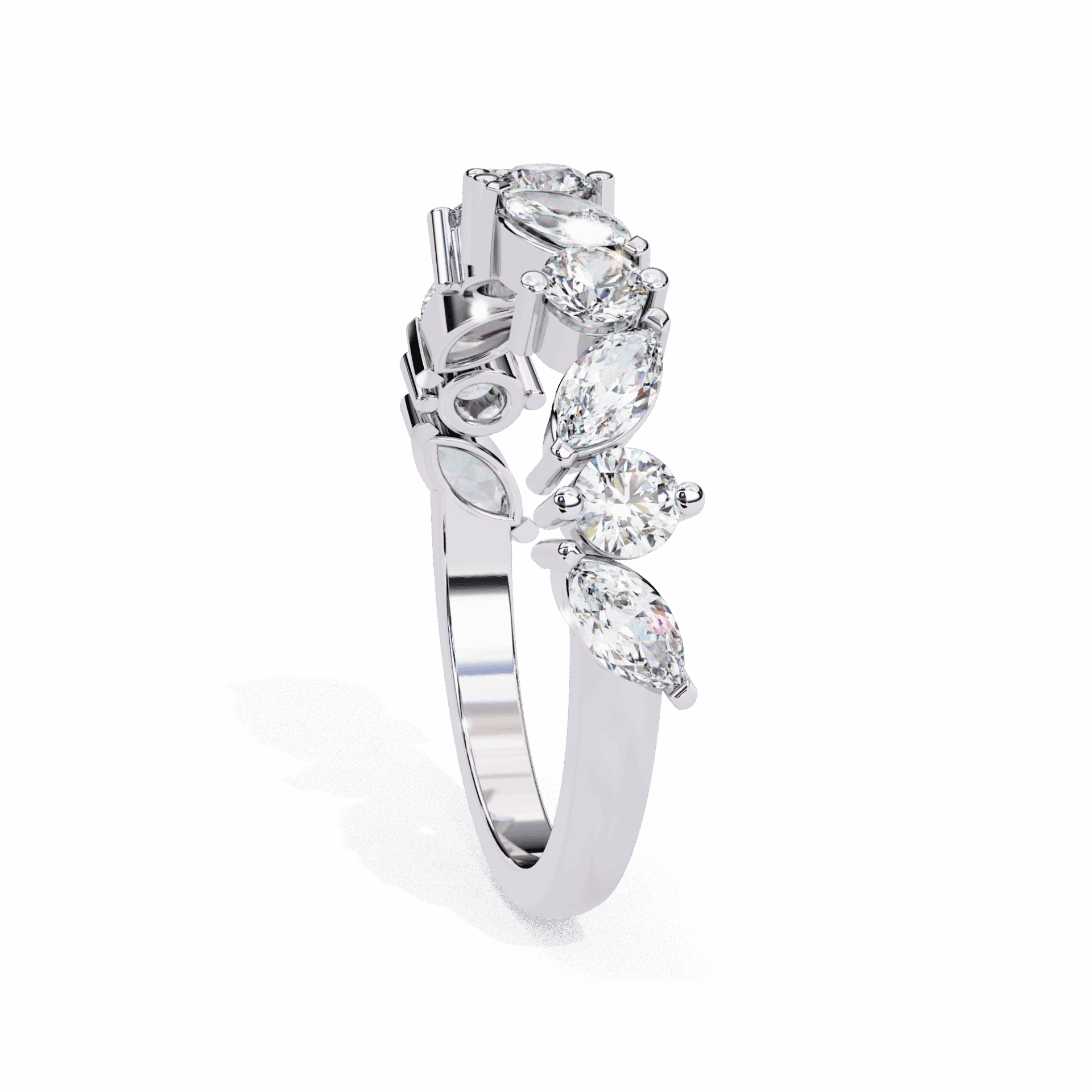1 Carat Round and Marquise Twilight Band in Moissanite | House of Estara